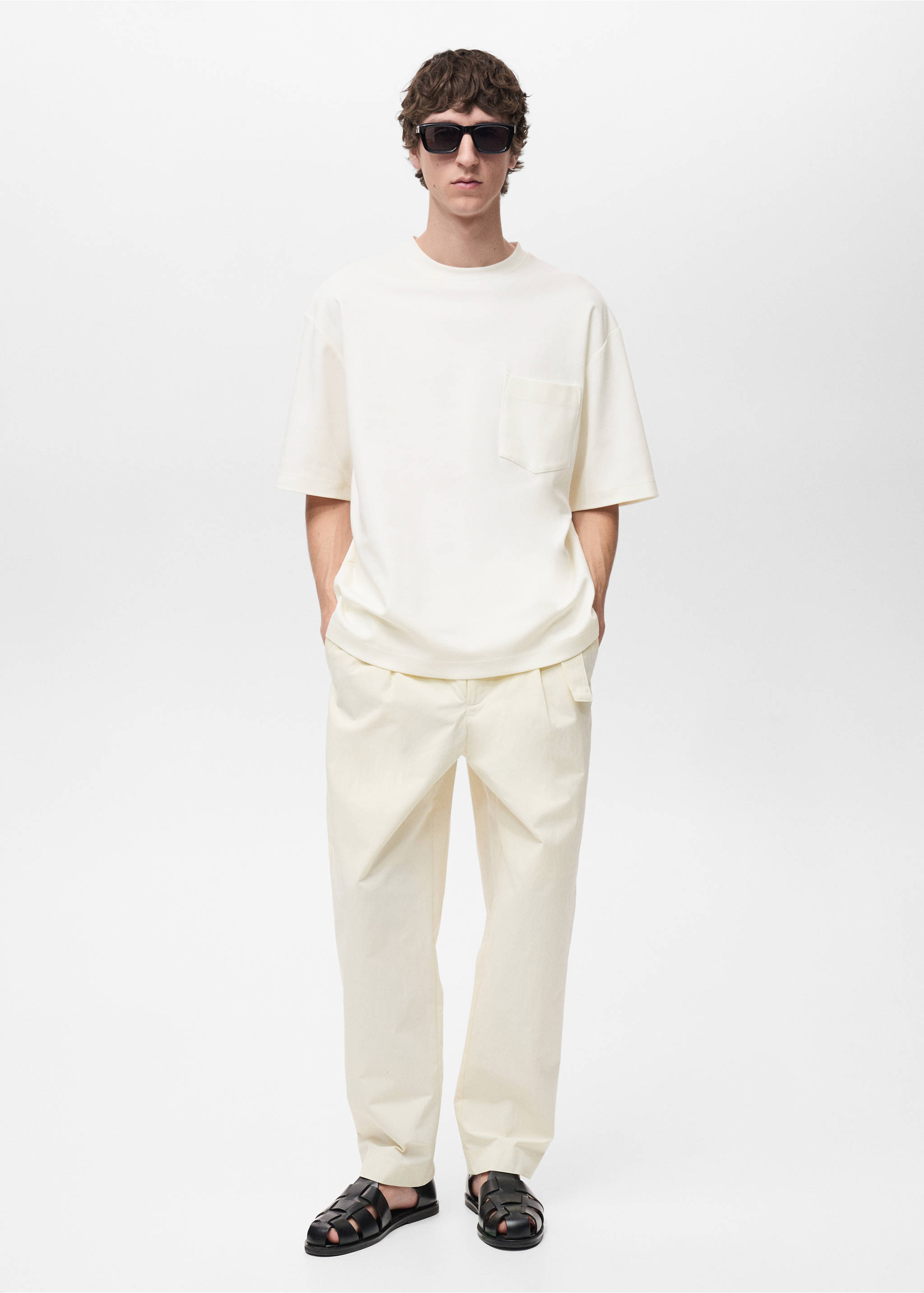Oversized t-shirt with pocket - General plane, Off White. Ref: 87004407-00.