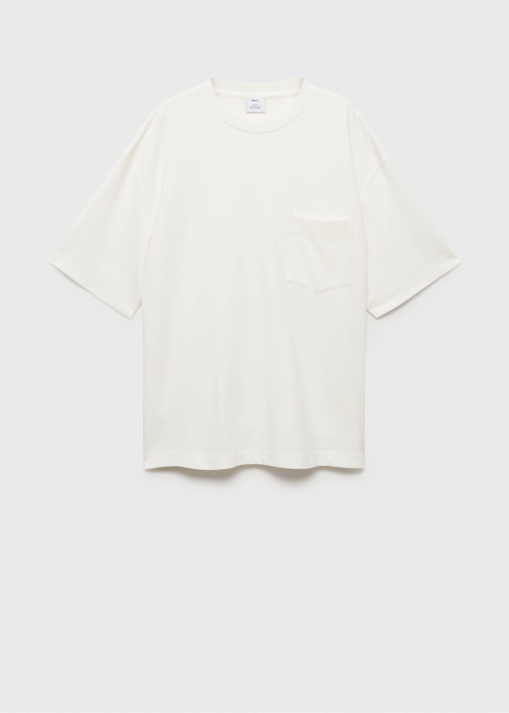 Oversized t-shirt with pocket - Article without model, Off White. Ref: 87004407-00.
