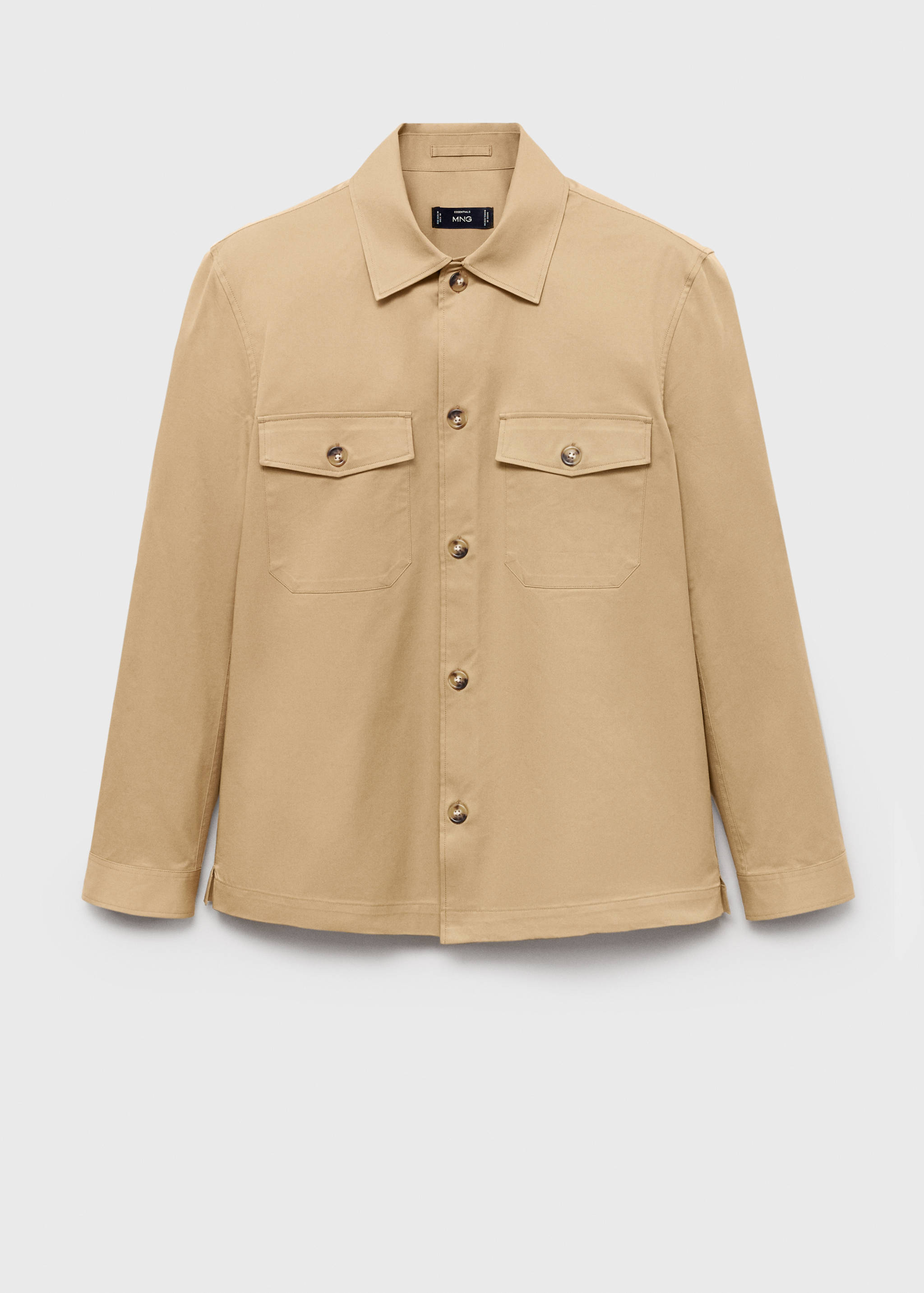 Regular-fit cotton overshirt with pockets - Article without model