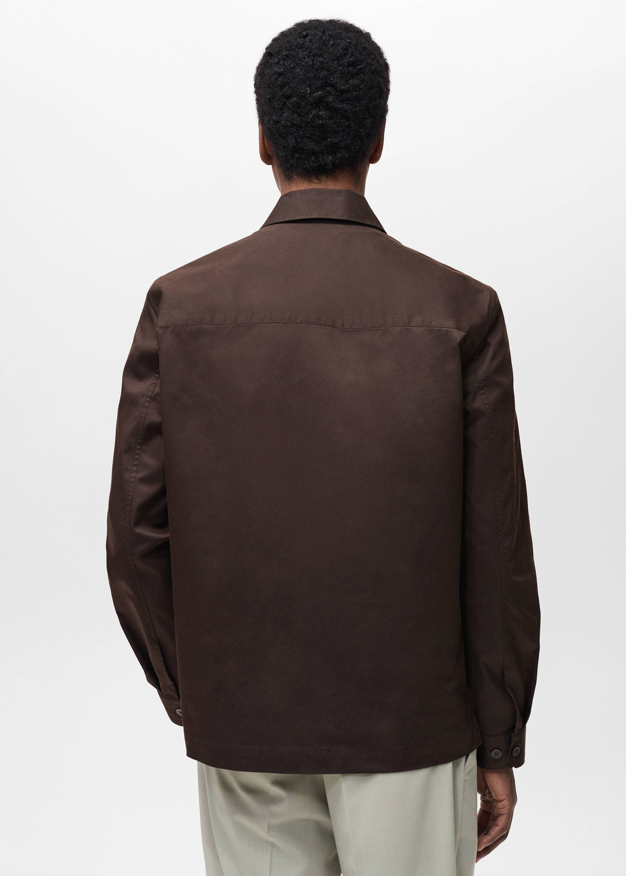 Regular-fit cotton overshirt with pockets - Reverse of the article