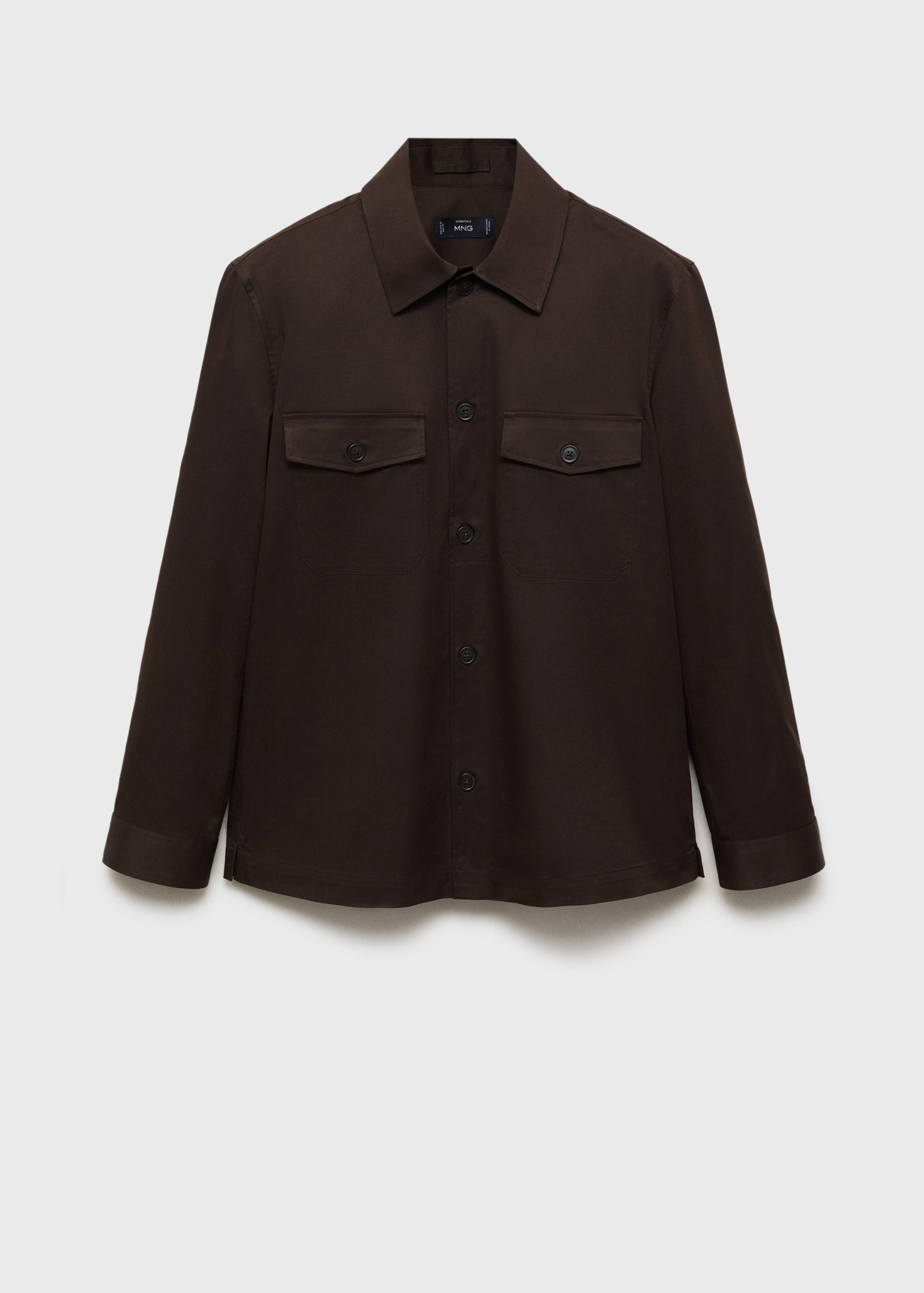 Regular-fit cotton overshirt with pockets - Article without model