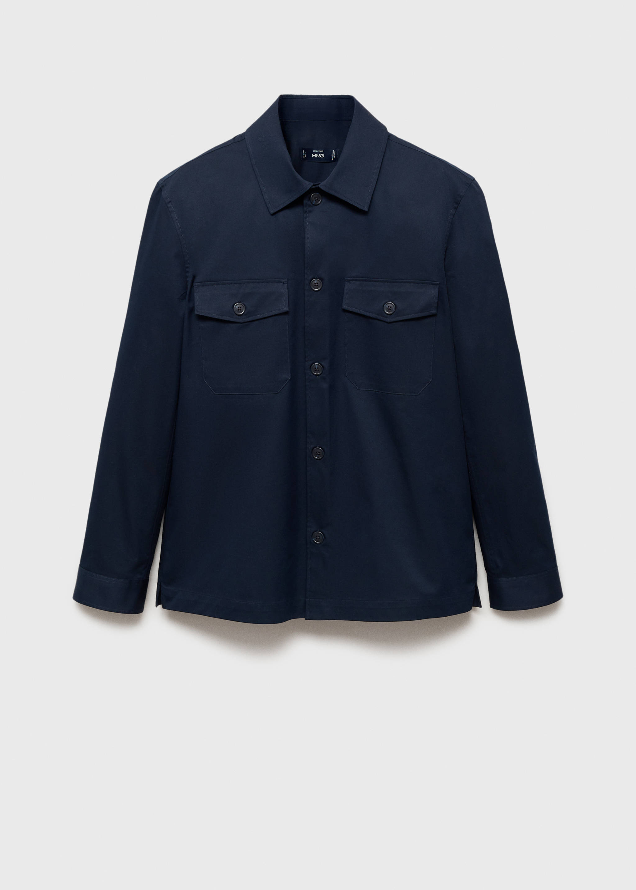 Regular-fit cotton overshirt with pockets - Article without model