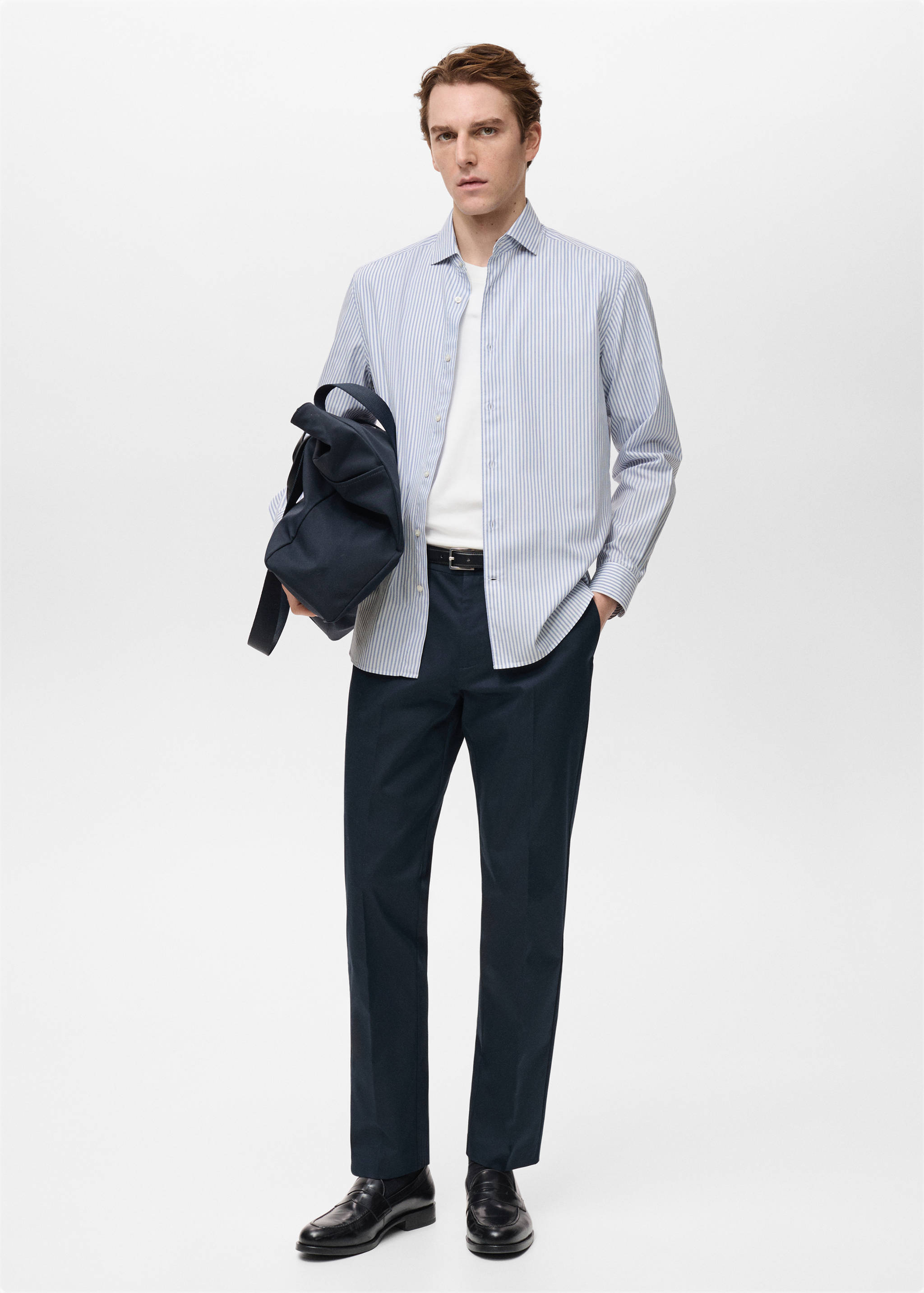 Randig skjorta 100 % bomull - Allmän bild