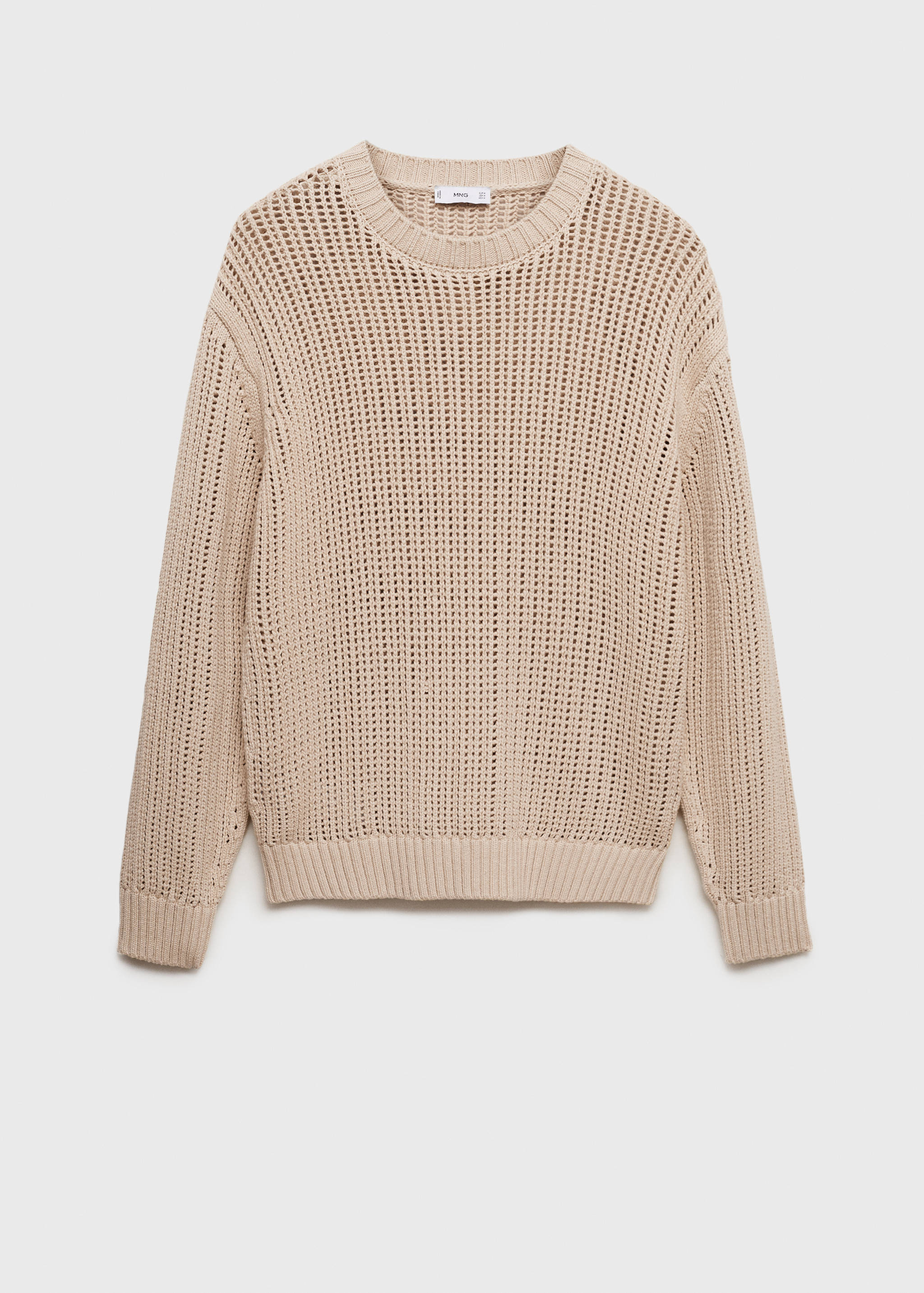 100% cotton knitted sweater with lace design - Article without model