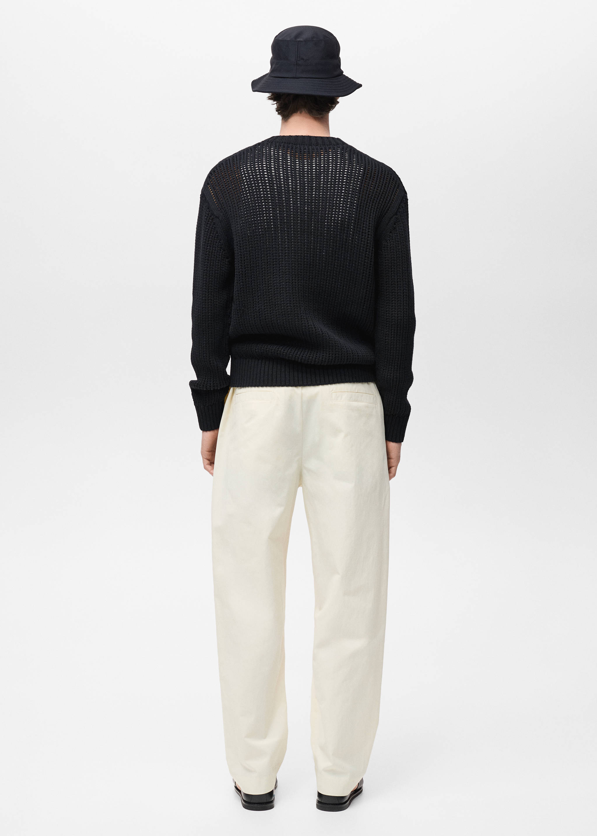 Pull 100 % coton maille ajourée - Verso de l’article