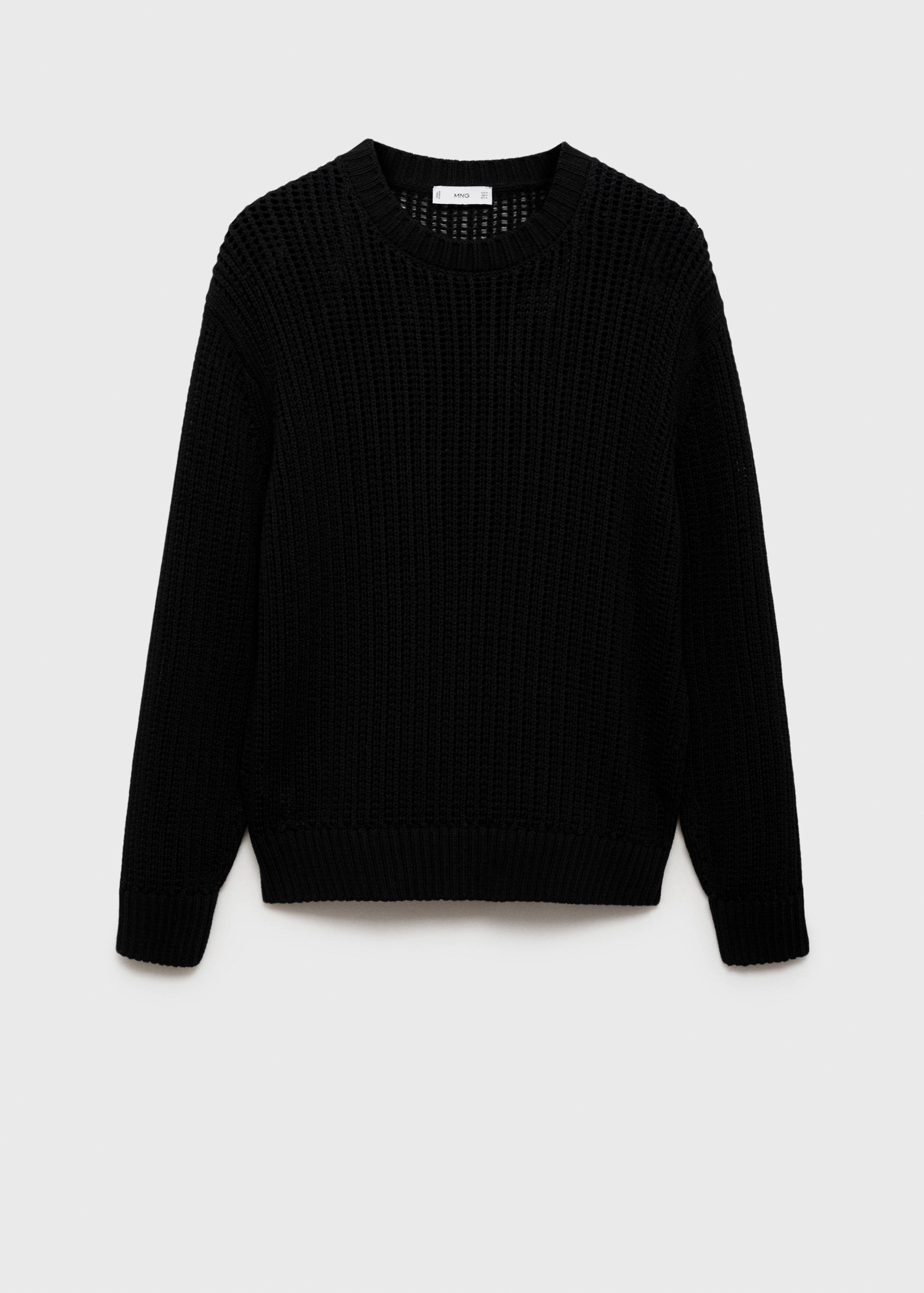100% cotton knitted sweater with lace design - Article without model