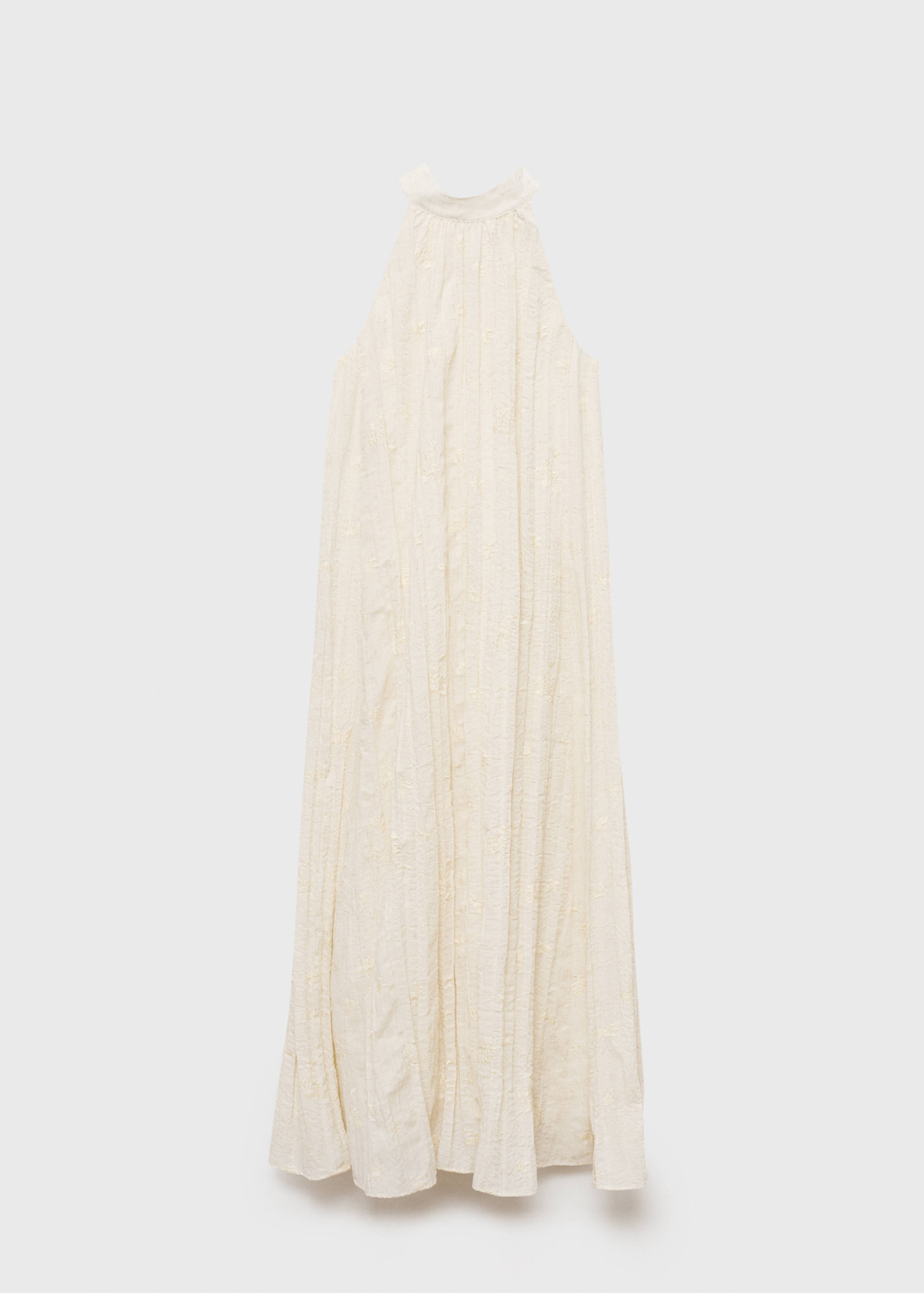 Embroidered linen-blend dress - Article without model