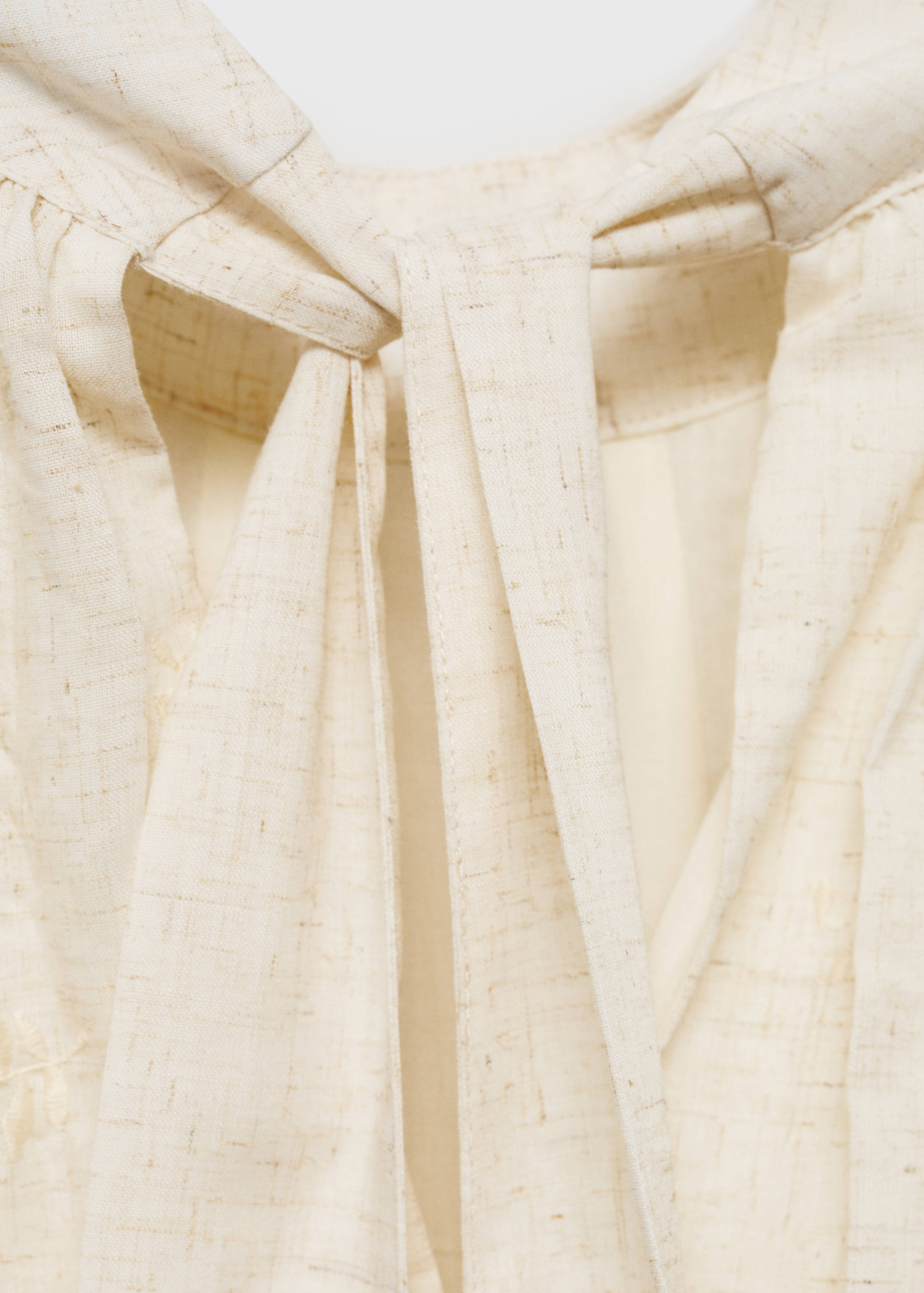 Embroidered linen-blend dress - Details of the article 0