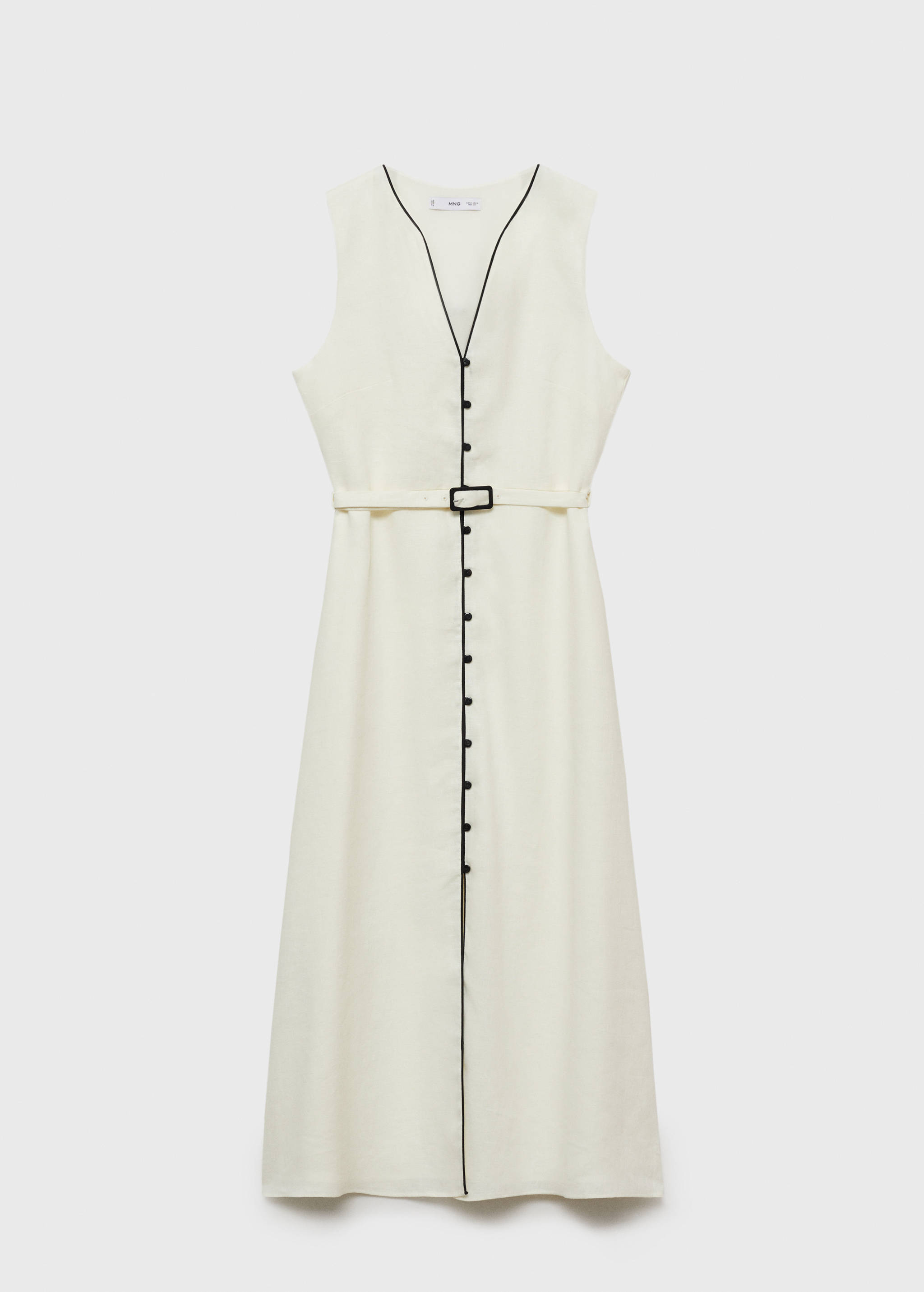 Linen dress with contrasting trim - Article without model