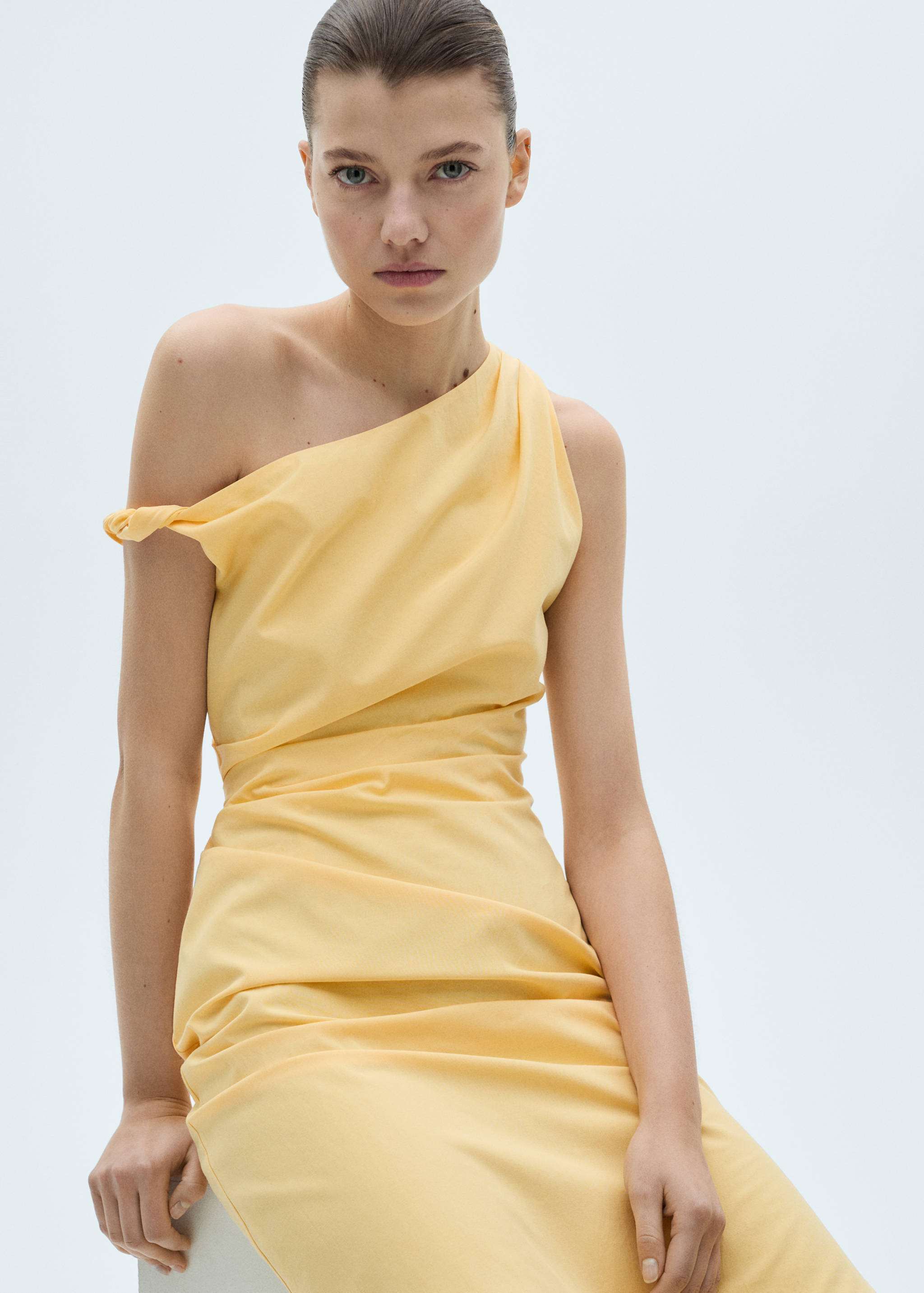 Robe midi asymétrique drapée - Détail de l'article 2