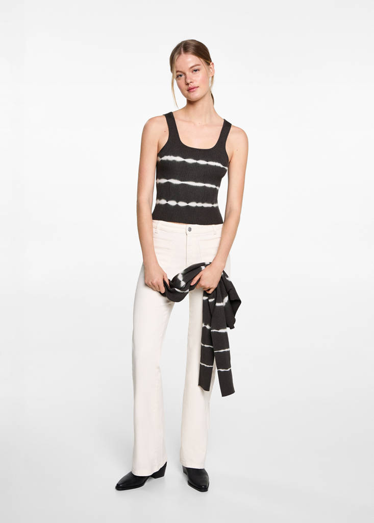 Tie-dye effect top — Charcoal