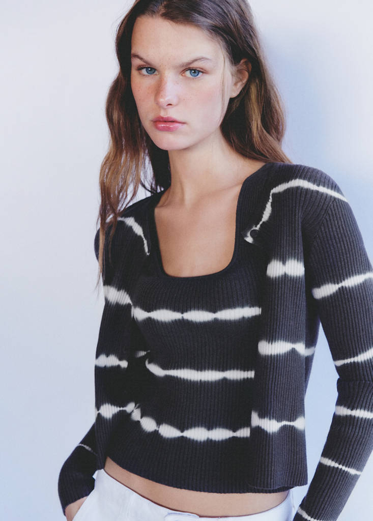 Tie-dye effect top — Charcoal