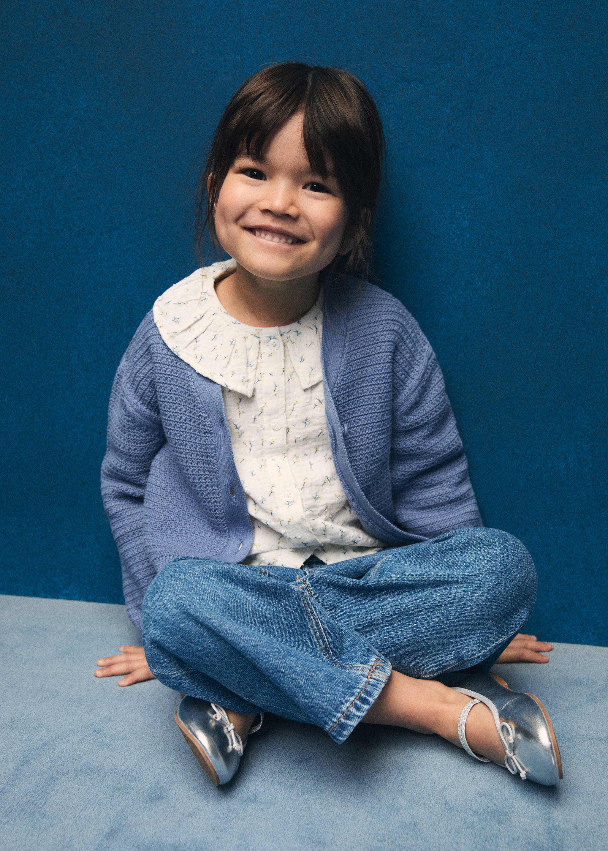 Combination knitted cotton cardigan - Details of the article 2