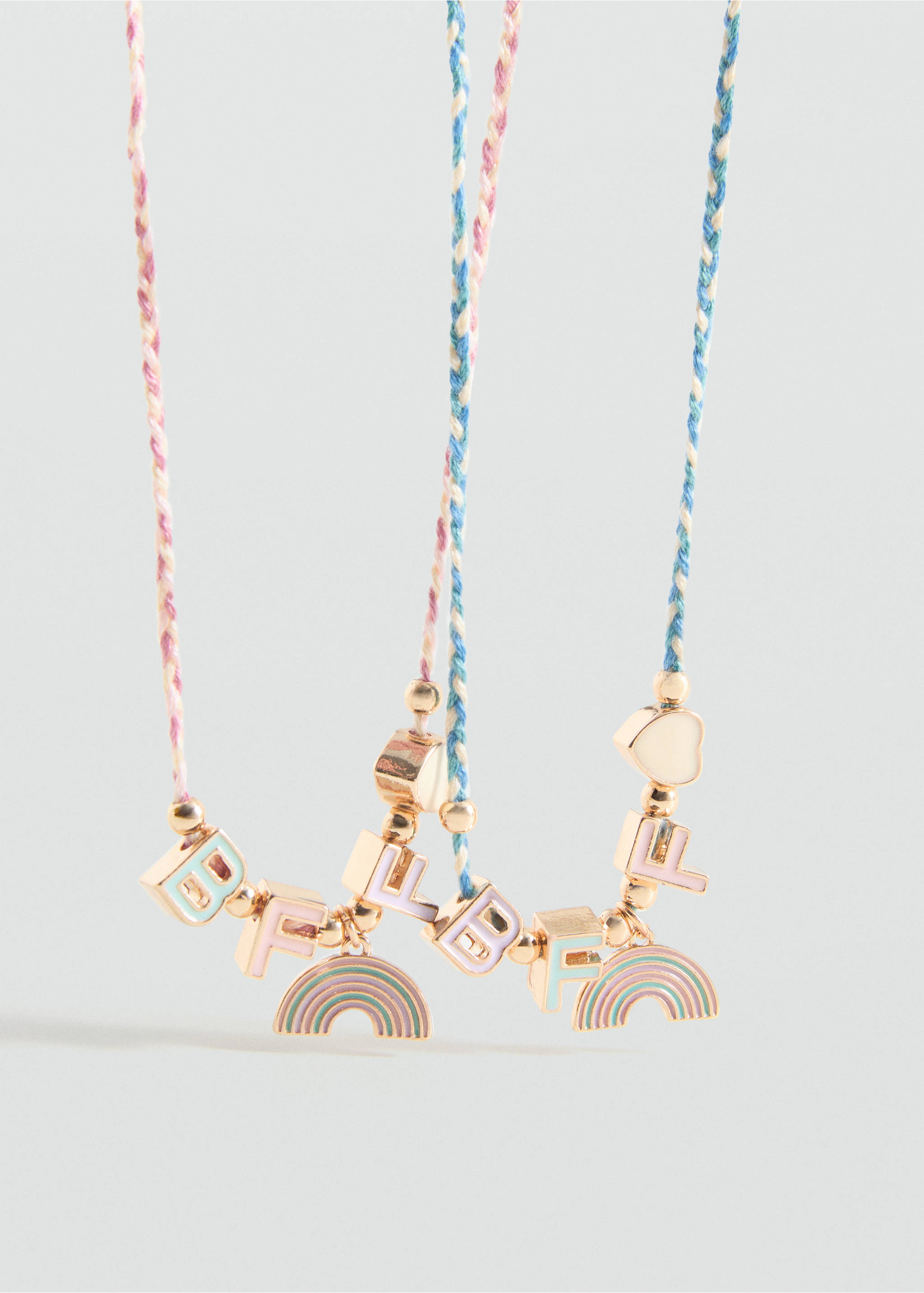 Set 2 combined necklaces - Medium plane, Pink. Ref: 87004806-00.