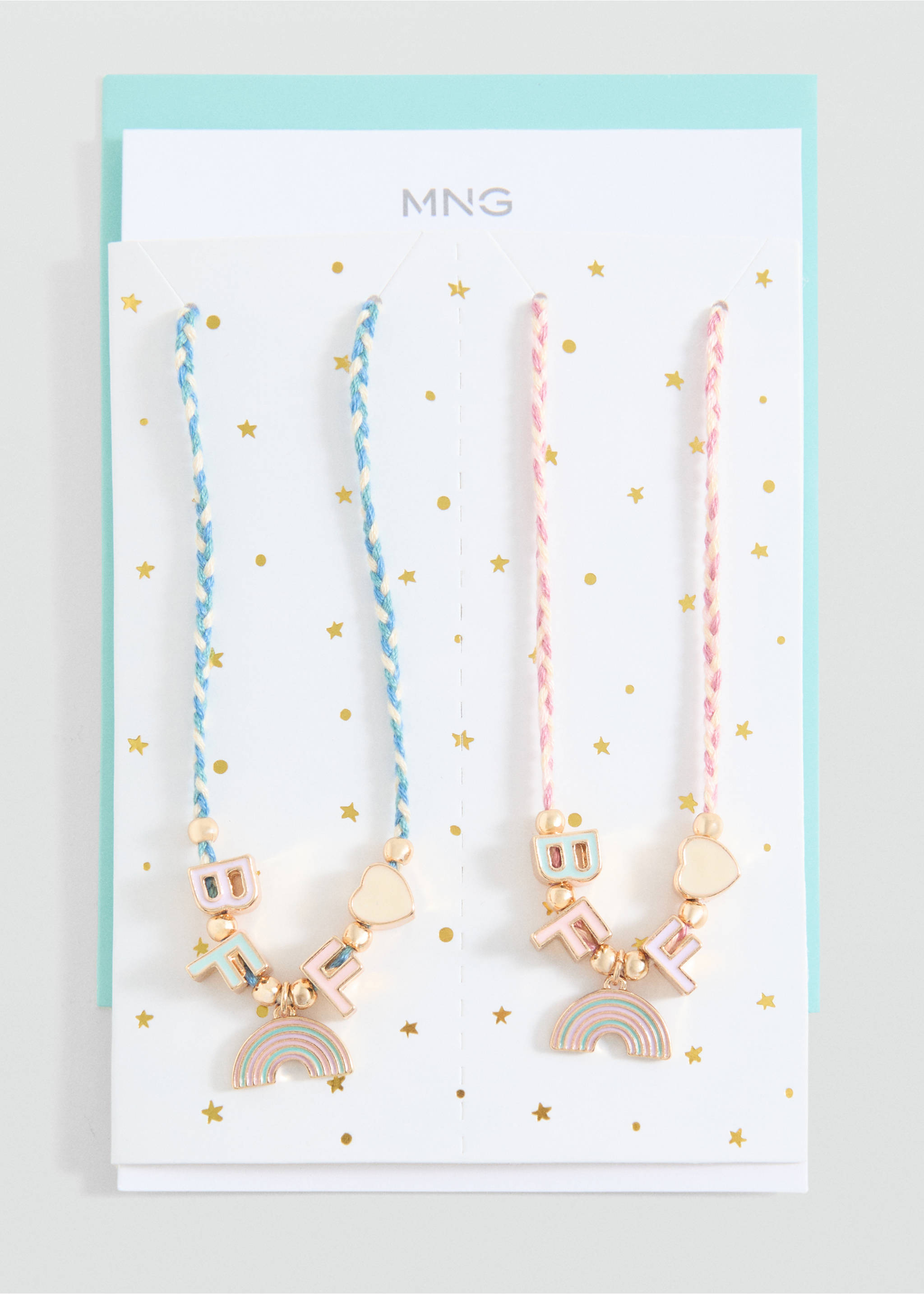 Set 2 combined necklaces - Details of the article 1, Pink. Ref: 87004806-00.