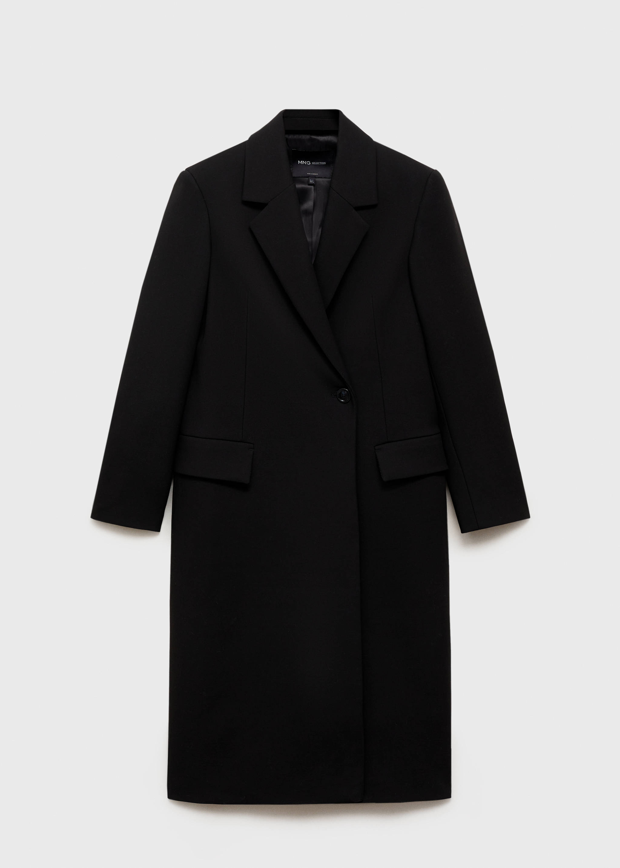 Dlouhý vlněný kabát se strukturou - Zboží bez modelu