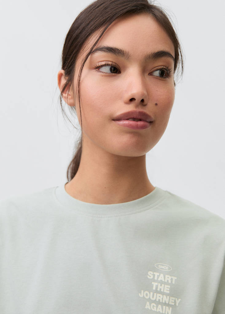 Message cotton T-shirt — Mint Green