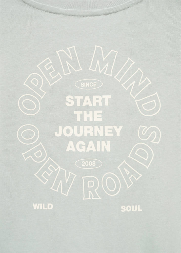 Message cotton T-shirt — Mint Green