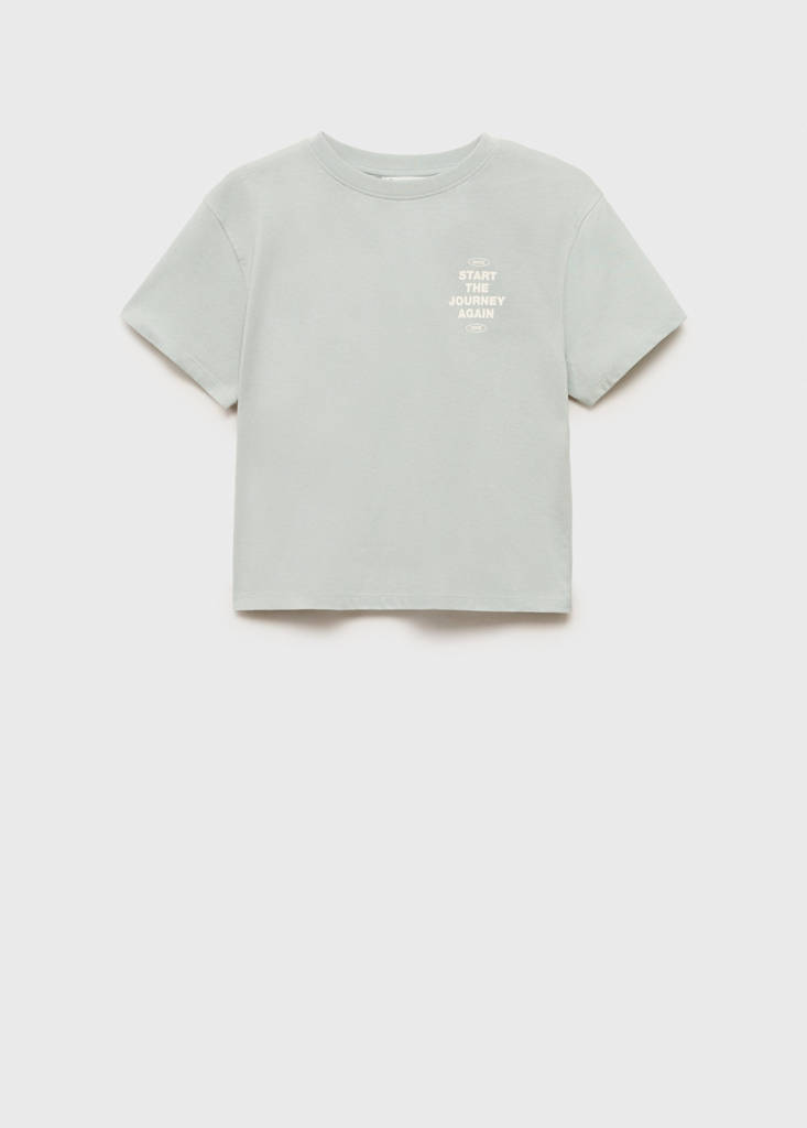 Message cotton T-shirt — Mint Green