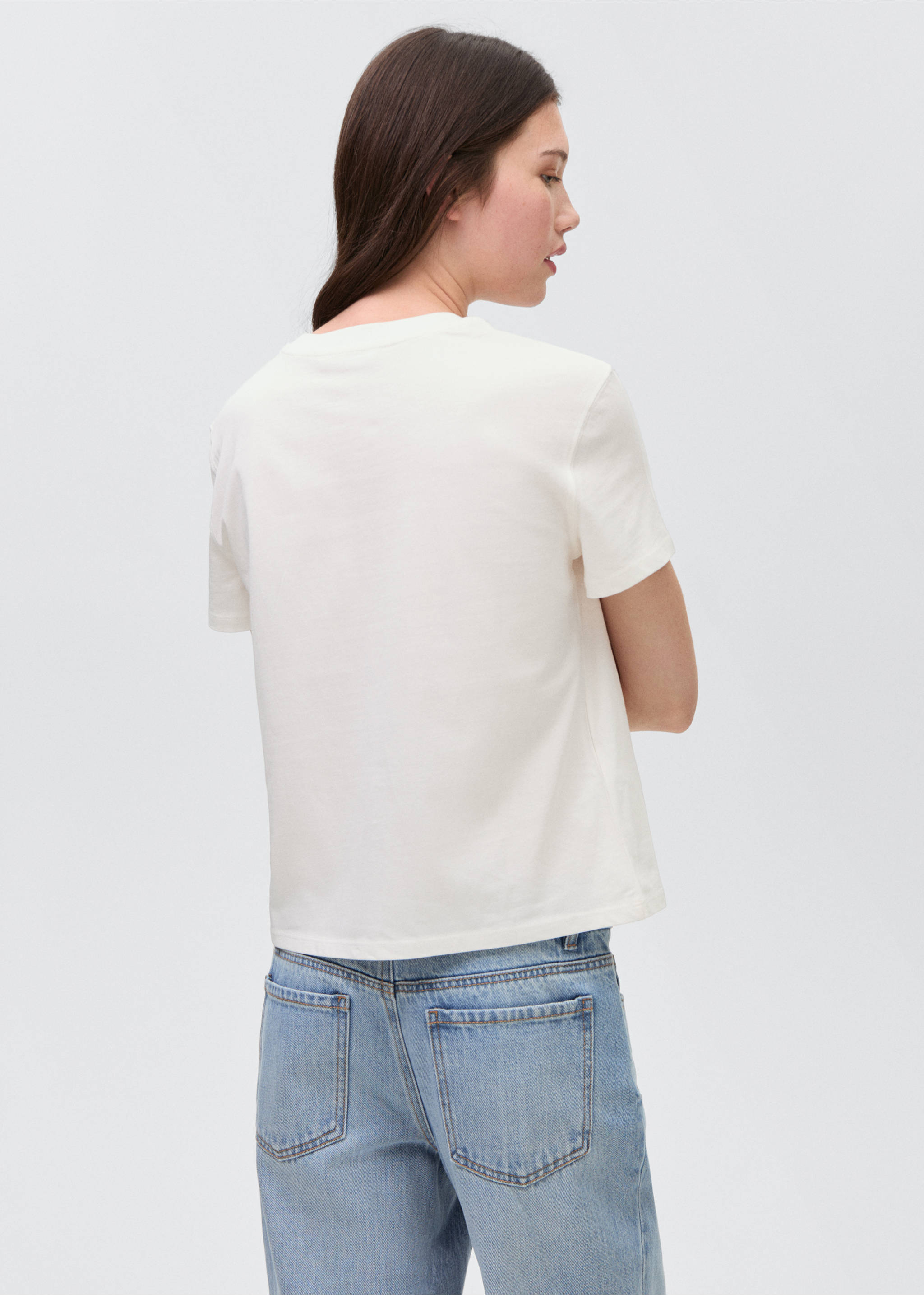 Cotton t-shirt with printed drawing - Reverse of the article, Off White. Ref: 87005738-00.