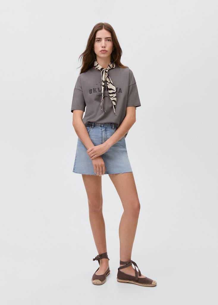 Message cotton T-shirt — Charcoal