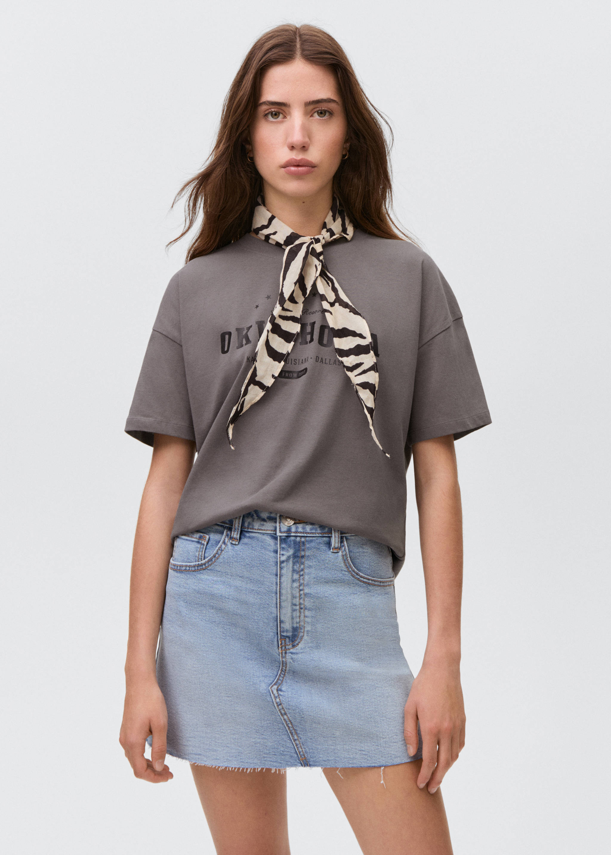 Message cotton T-shirt - Medium plane