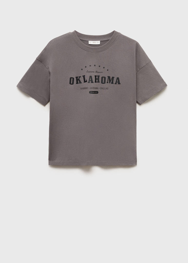 Message cotton T-shirt — Charcoal