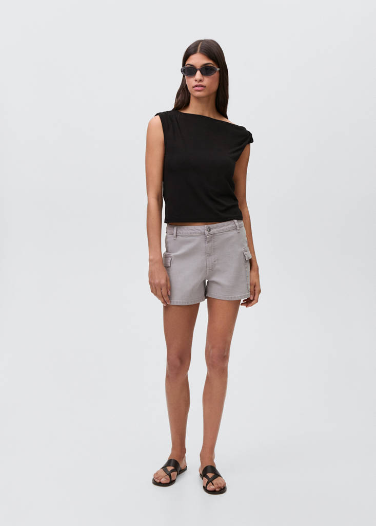Shoulder detail T-shirt — Black