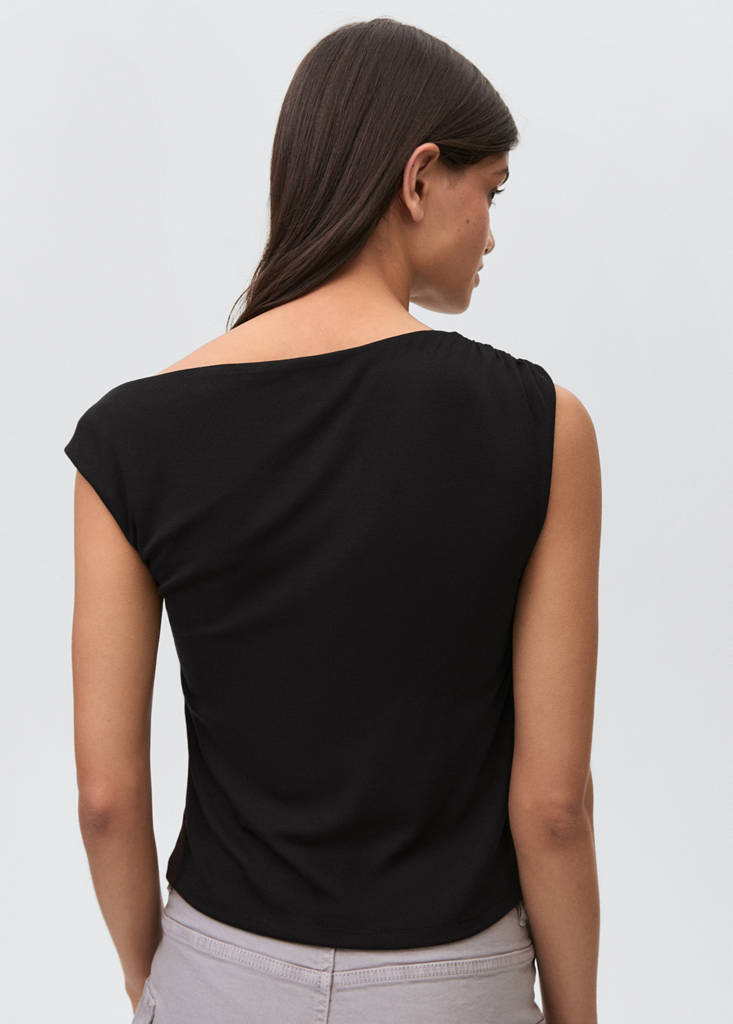 Shoulder detail T-shirt — Black