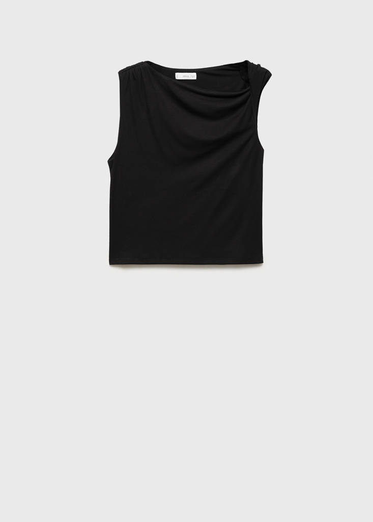 Shoulder detail T-shirt — Black