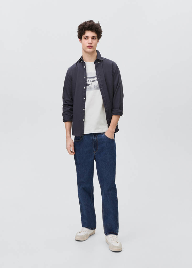Printed cotton-blend t-shirt — Off White