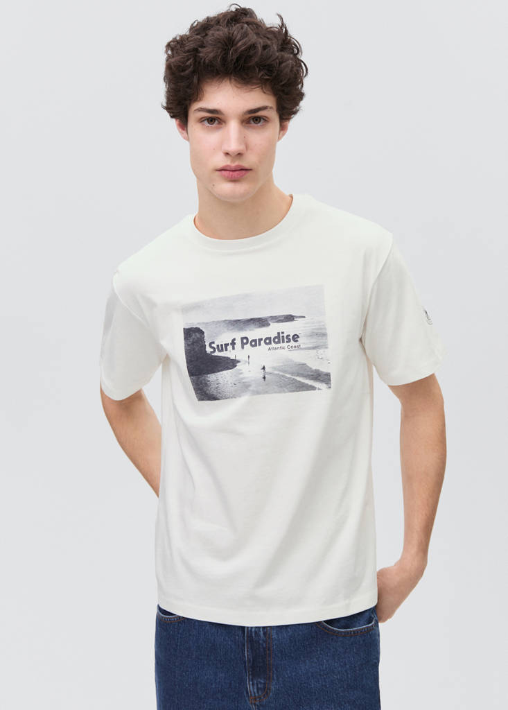Printed cotton-blend t-shirt — Off White