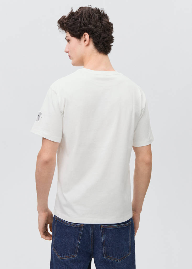 Printed cotton-blend t-shirt — Off White