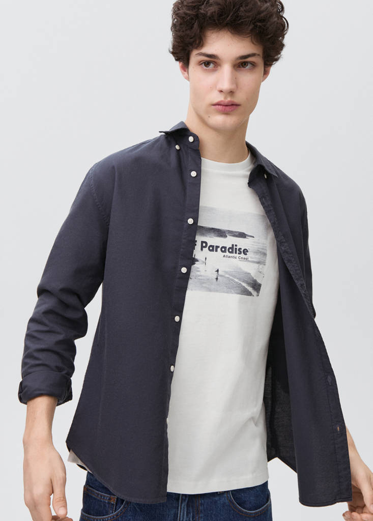 Printed cotton-blend t-shirt — Off White