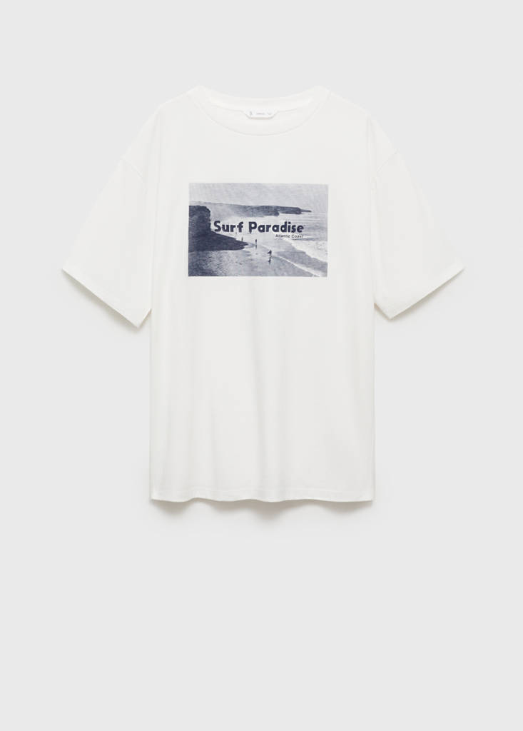 Printed cotton-blend t-shirt — Off White