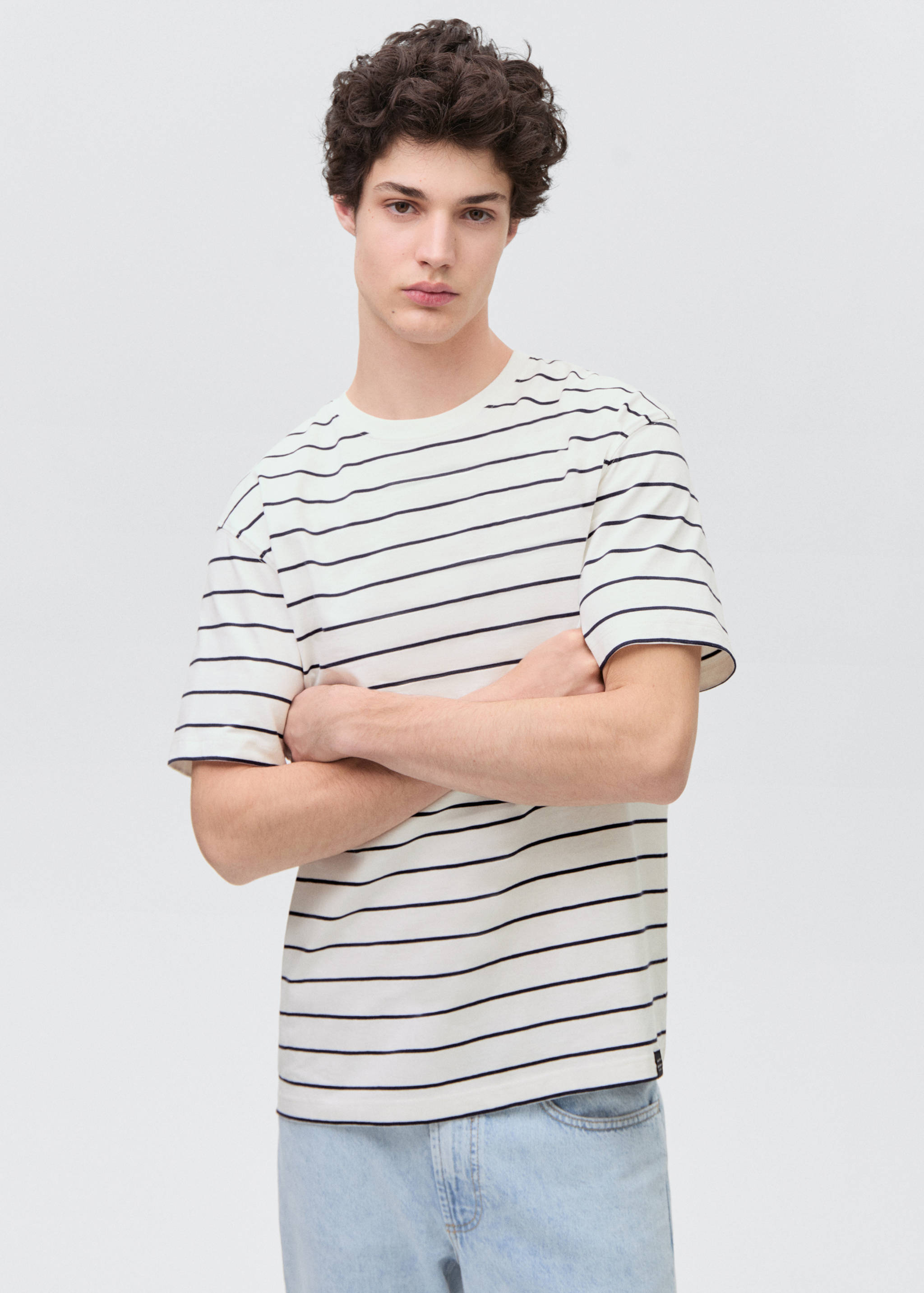 T-shirt manches courtes rayures - Plan moyen