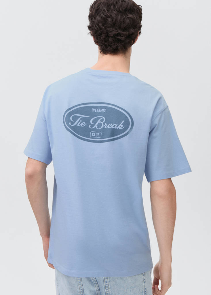 Message cotton T-shirt — Sky Blue
