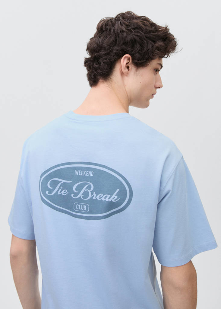 Message cotton T-shirt — Sky Blue