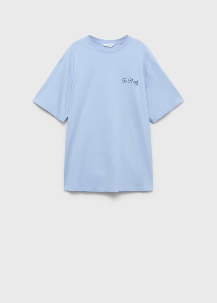 Message cotton T-shirt — Sky Blue