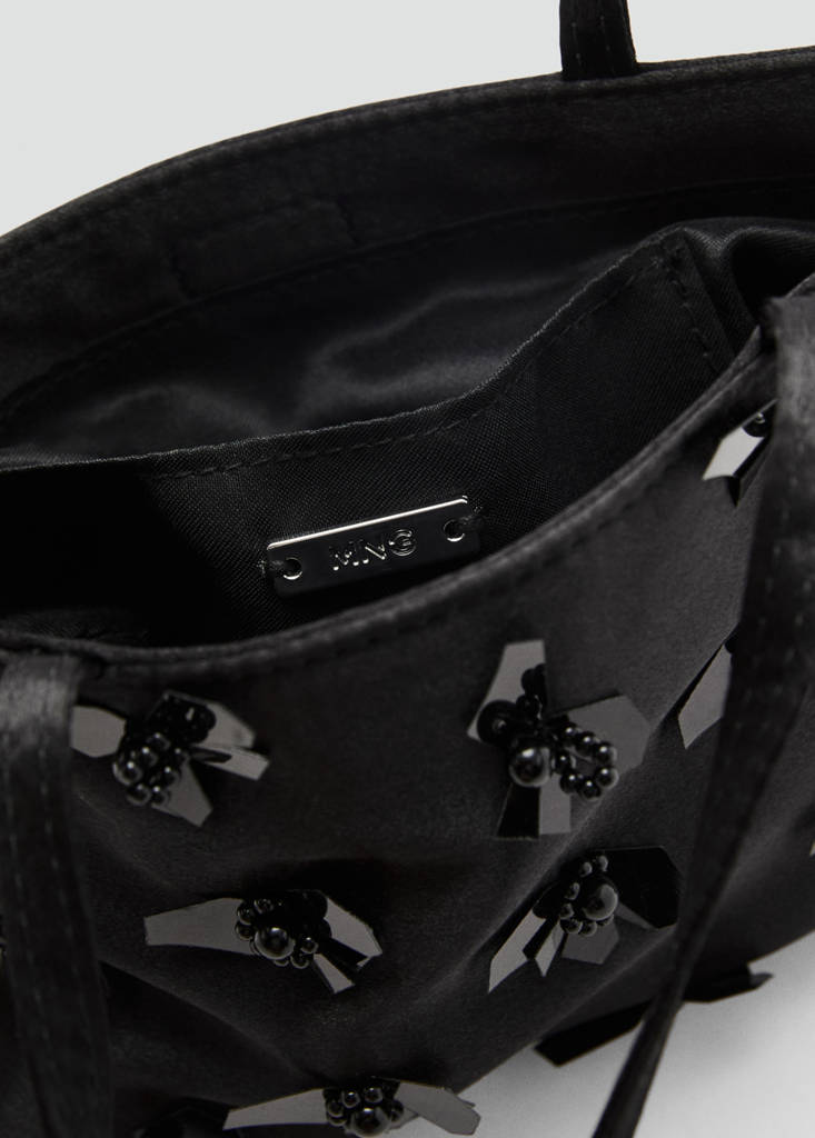 Handbag with flower appliqué - thumbnail 4