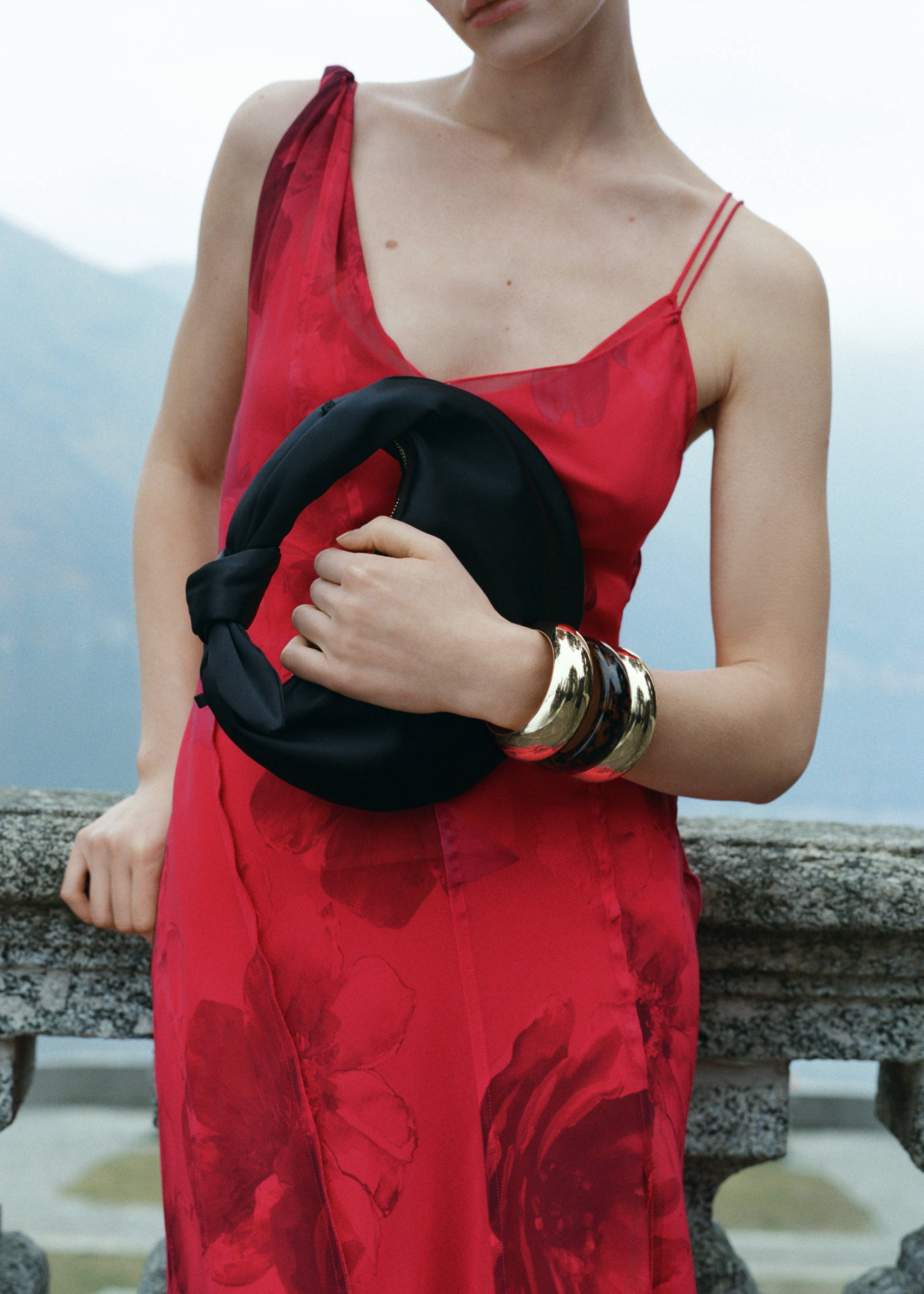 Satin handbag - General plane