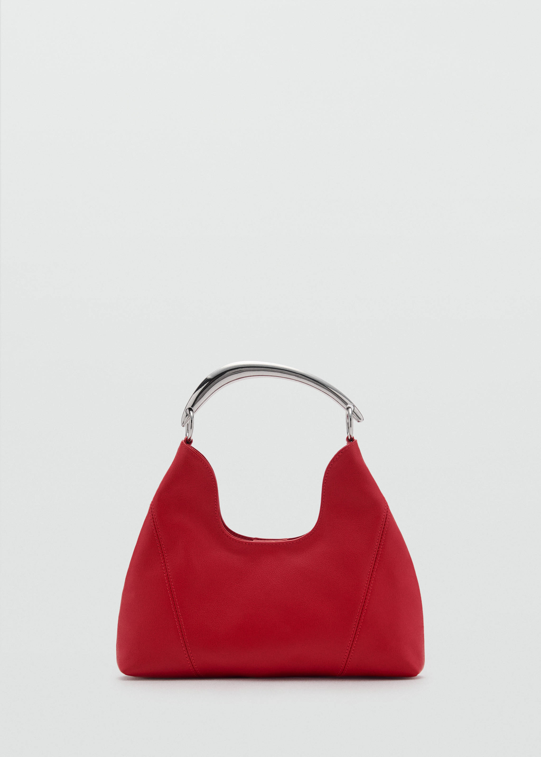 Leather shoulder bag with metal handle - Article without model