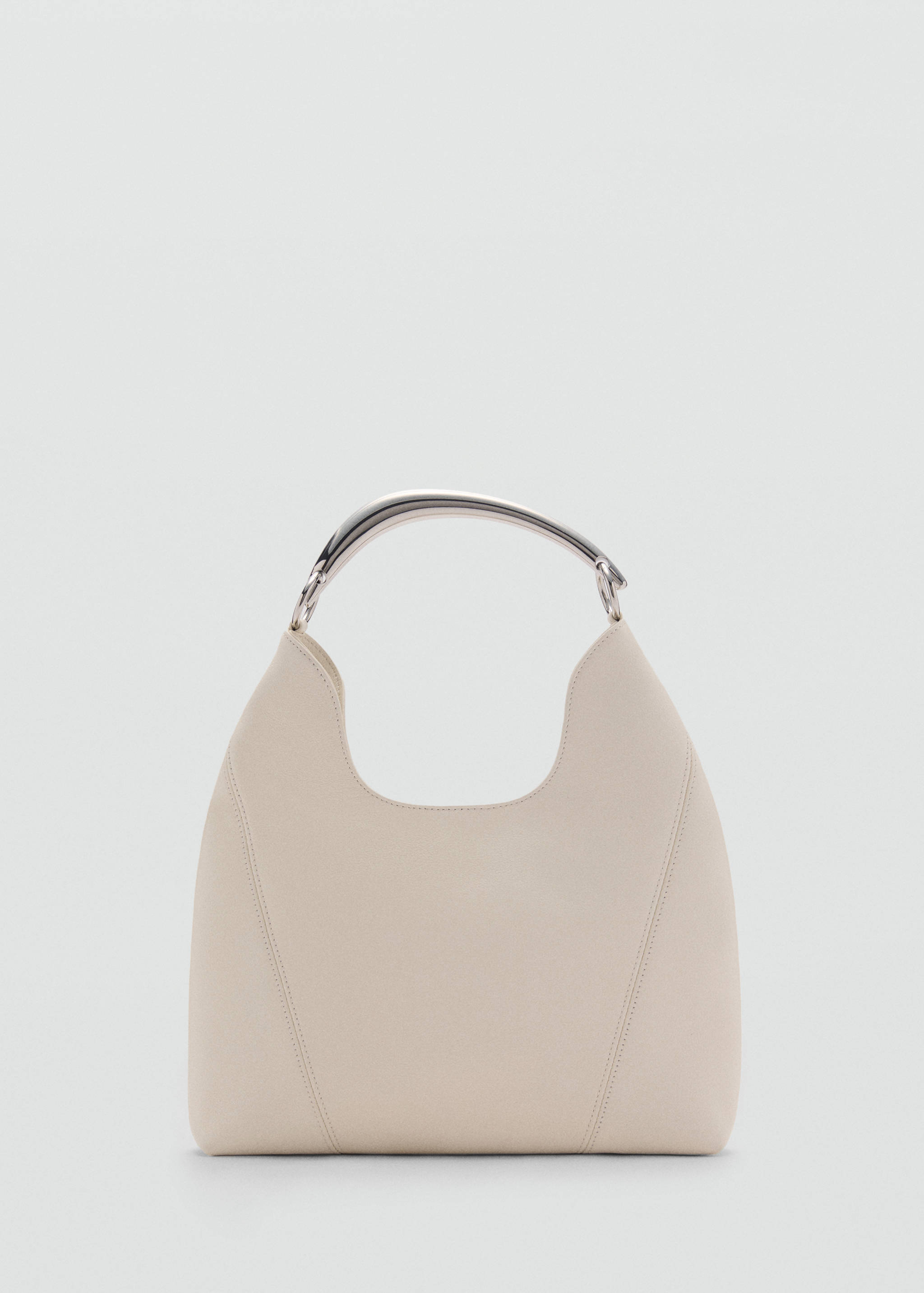 Leather shoulder bag with metal handle - Article without model