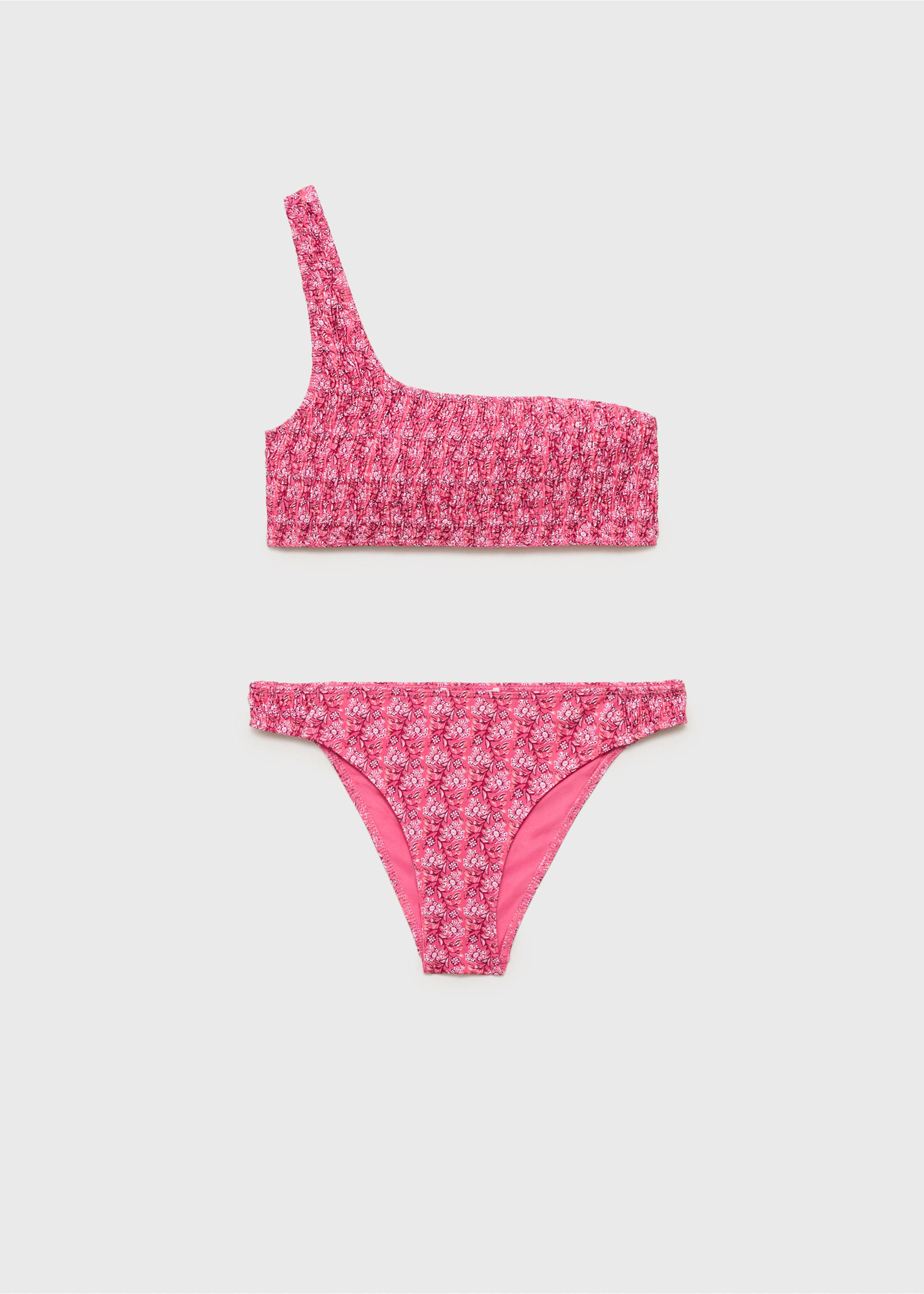 Asymmetrical printed bikini - Article without model, Pastel Pink. Ref: 87005751-00.