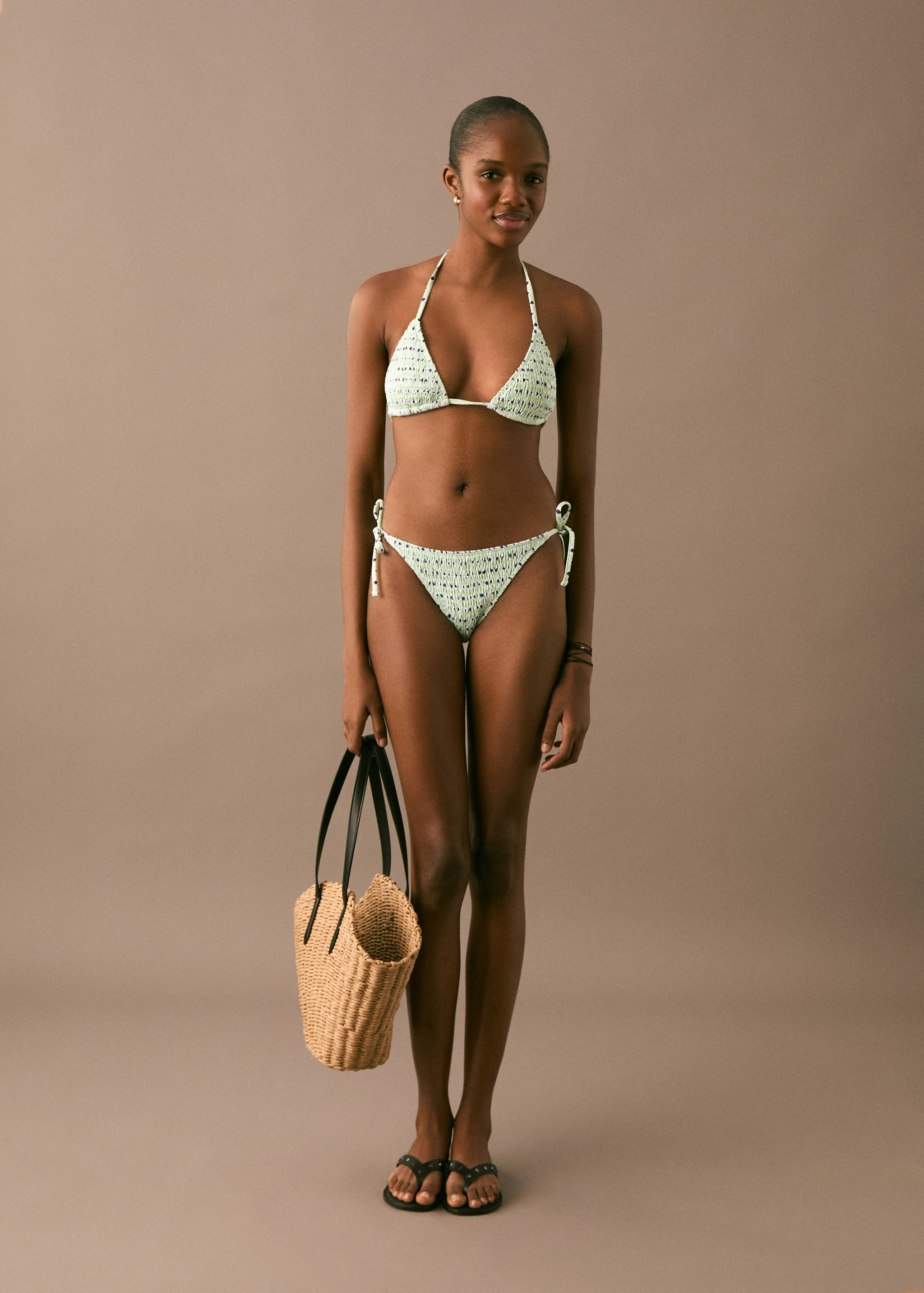 Ruched printed bikini - General plane