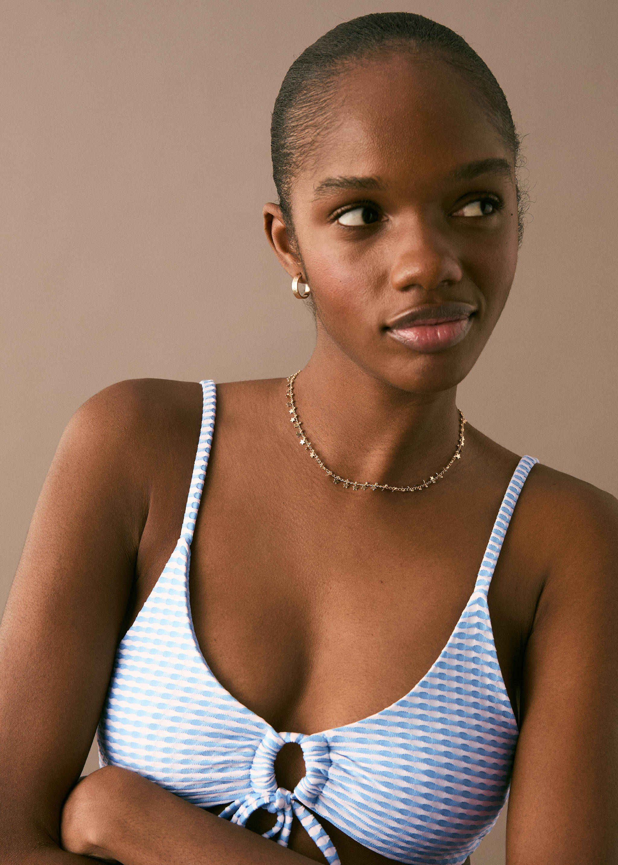 Bikini with textured bow - Details of the article 1