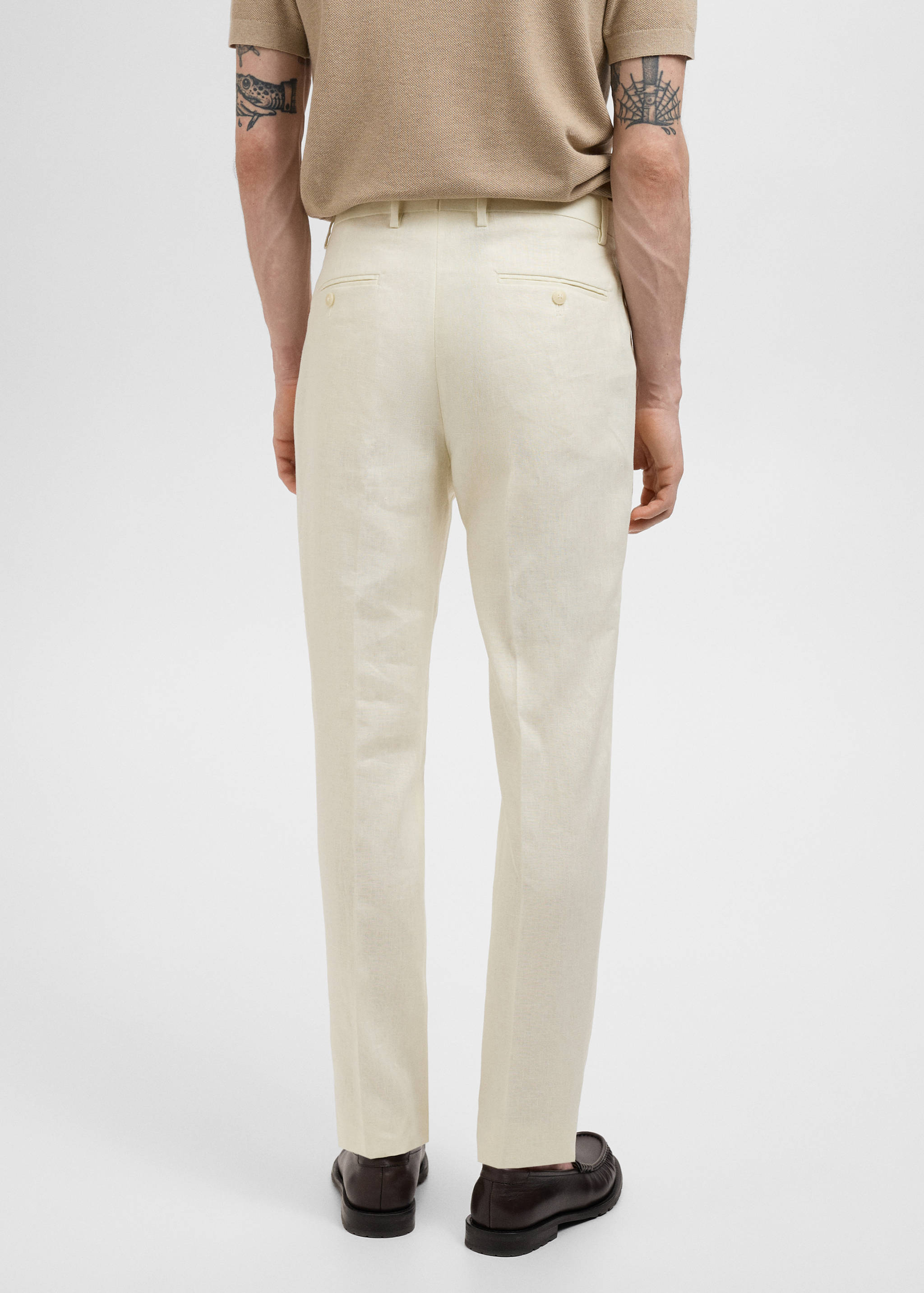 Amalfi 100% linen slim-fit suit trousers - Reverse of the article