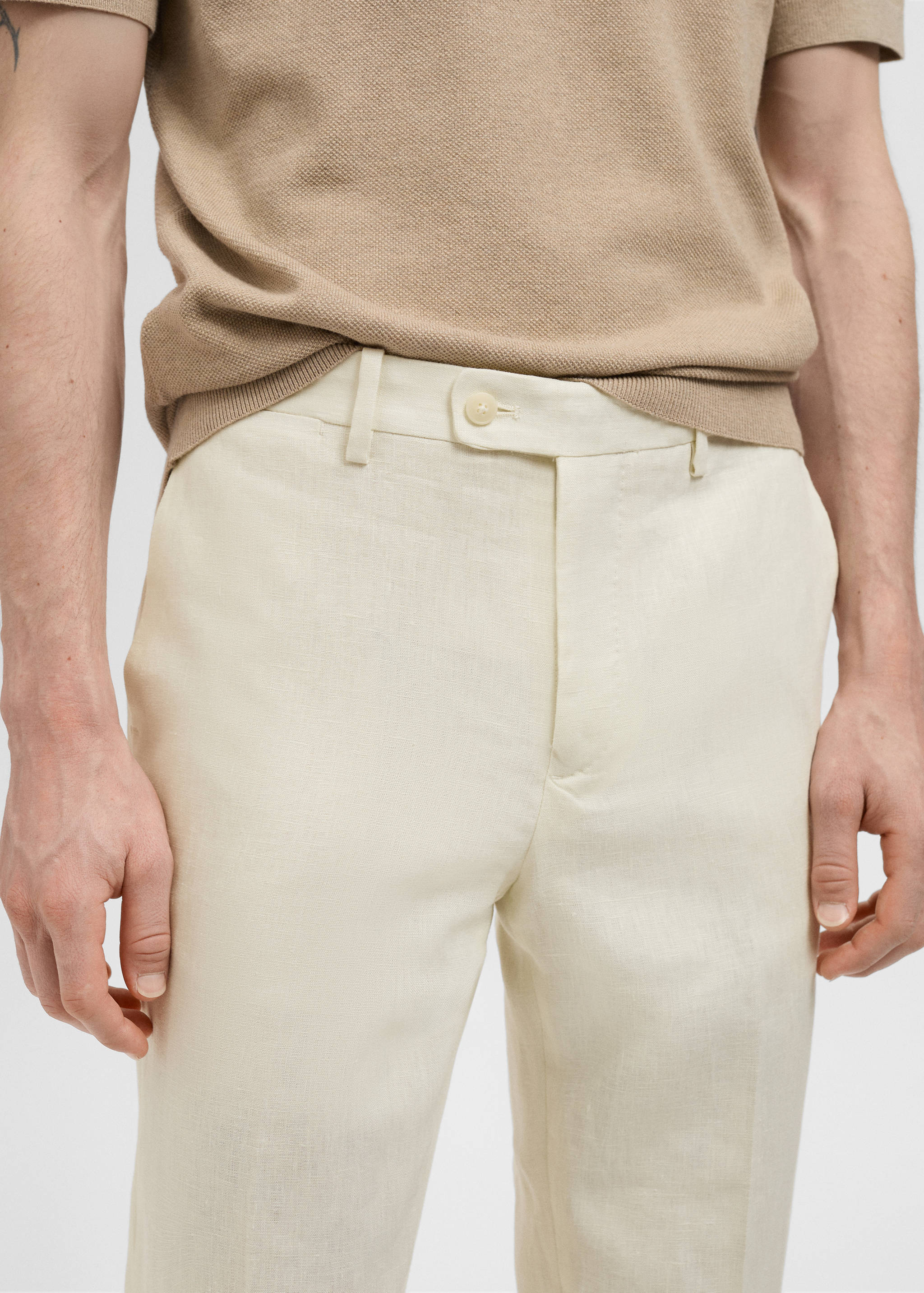 Amalfi 100% linen slim-fit suit trousers - Details of the article 1