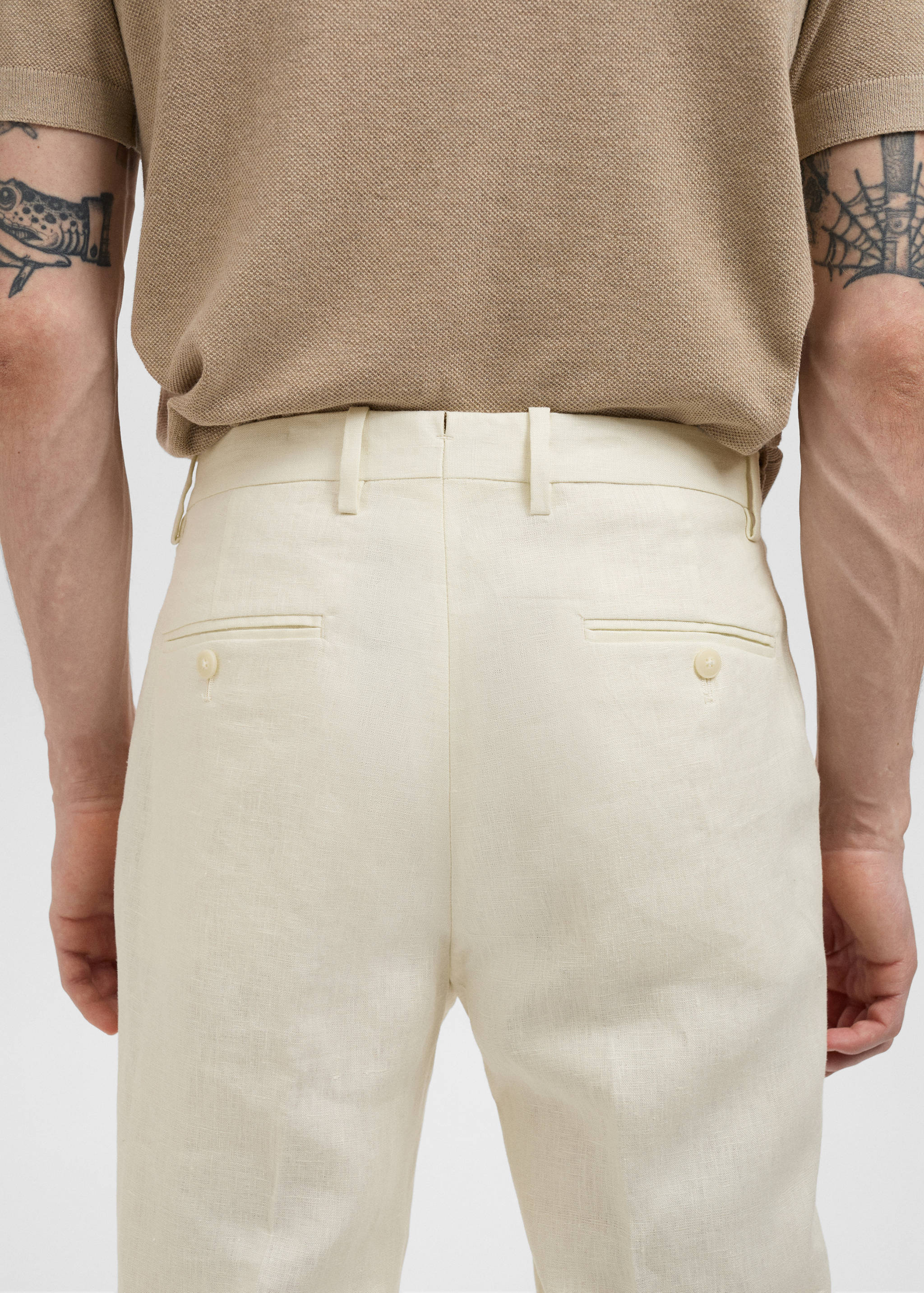 Amalfi 100% linen slim-fit suit pants - Details of the article 3