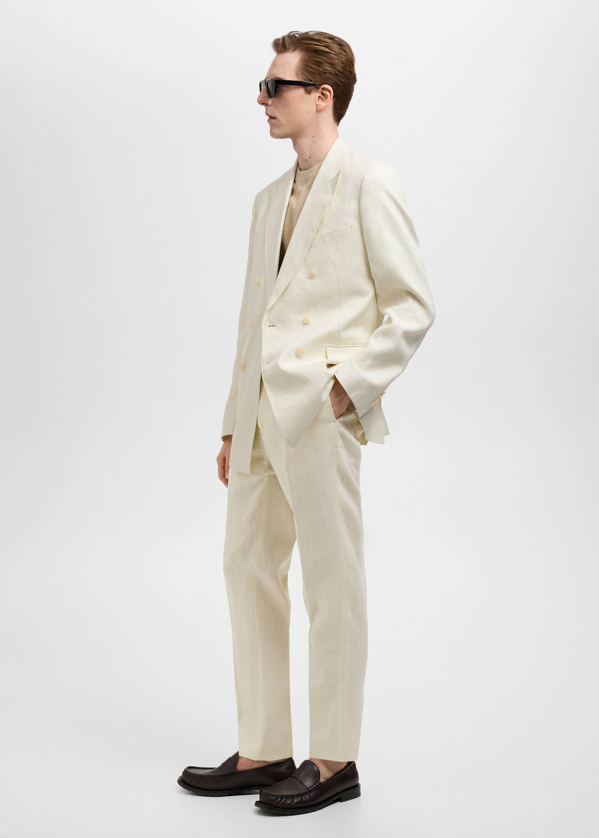 Amalfi 100% linen slim-fit suit pants - Details of the article 2